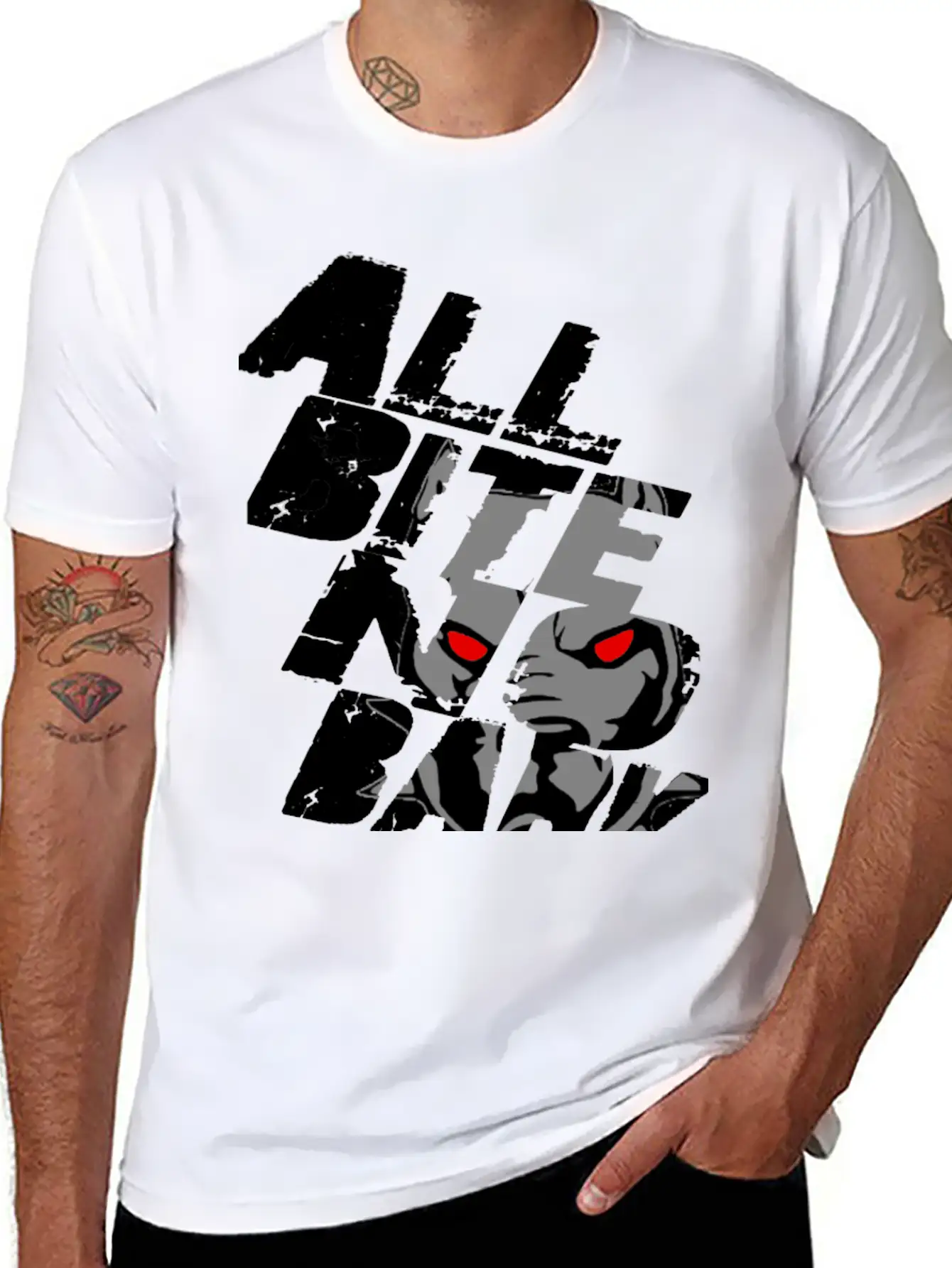 All Bite No Bark See Through Black Timeless Short Sleeve Tee – Comfy And Minimalist Design