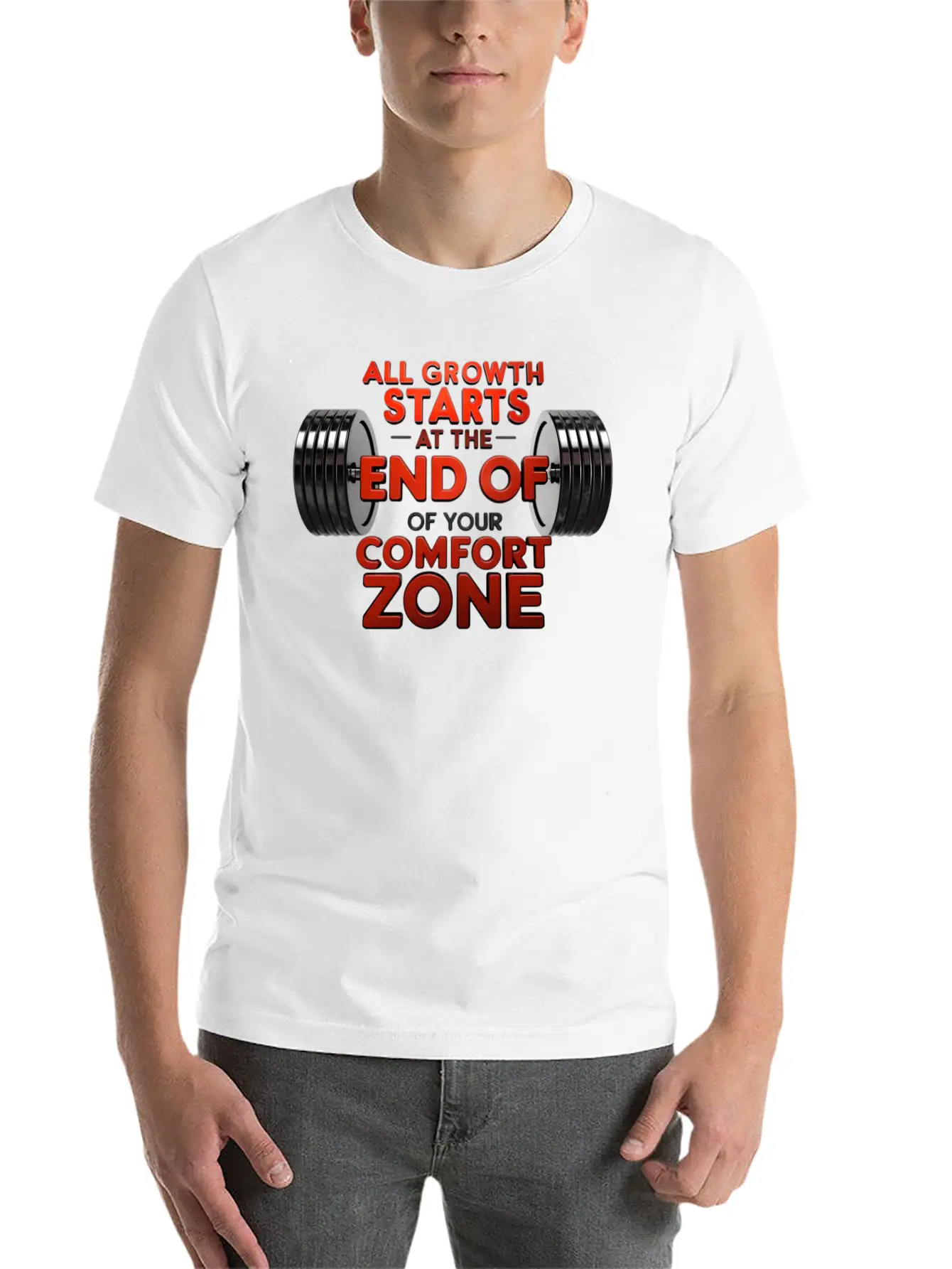 All Growth Starts At The End Of Your Comfort Zone Timeless Short Sleeve Tee – Comfy And Minimalist Design