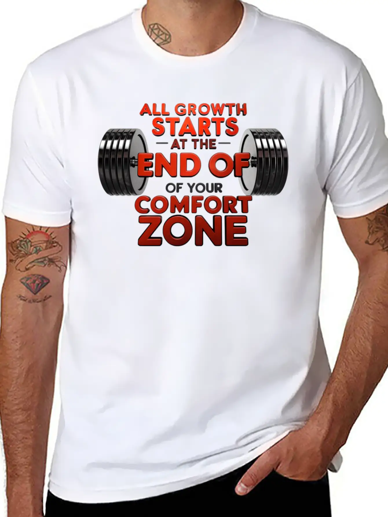 All Growth Starts At The End Of Your Comfort Zone Timeless Short Sleeve Tee – Comfy And Minimalist Design