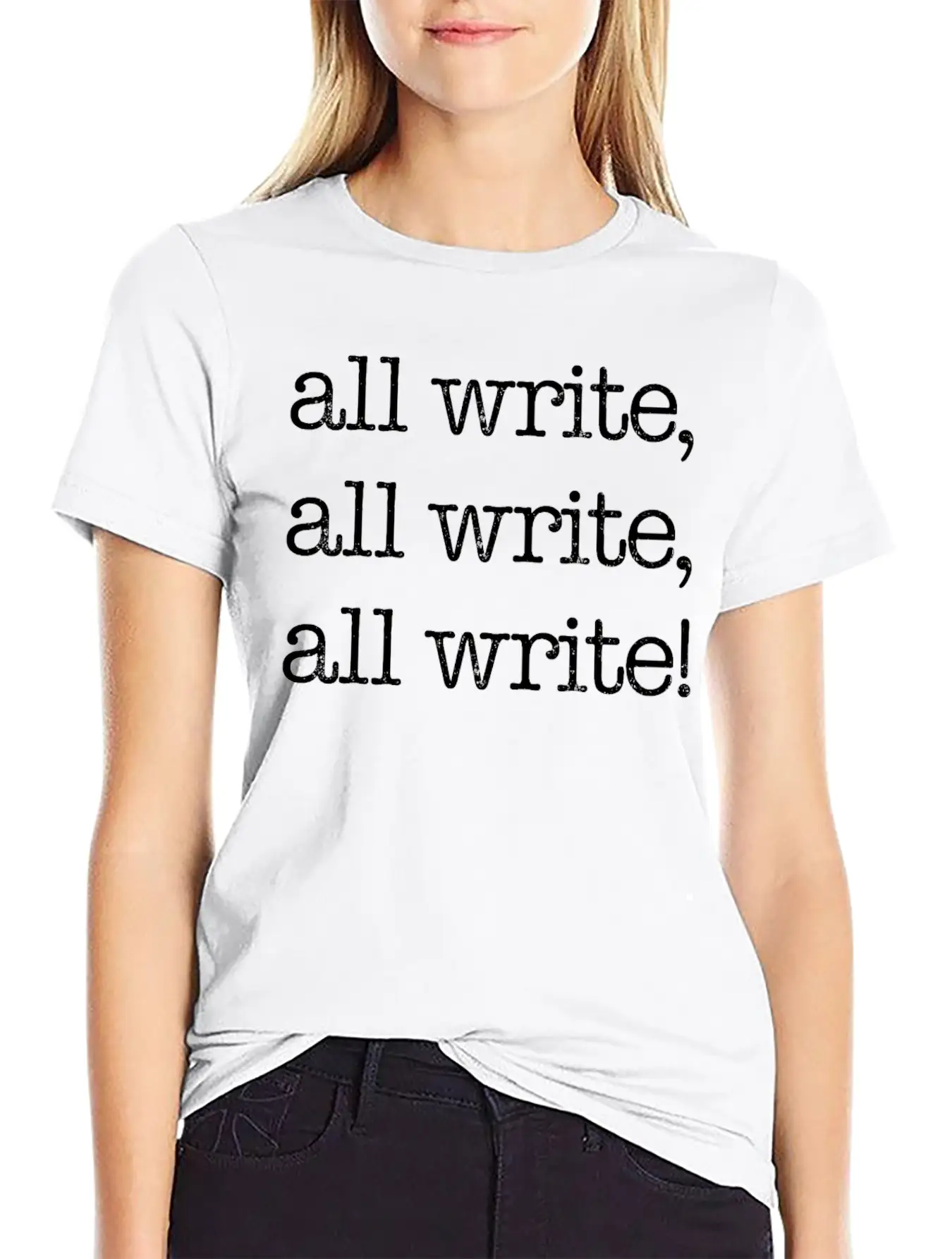 All Write, All Write, All Write! White Timeless Short Sleeve Tee – Comfy And Minimalist Design