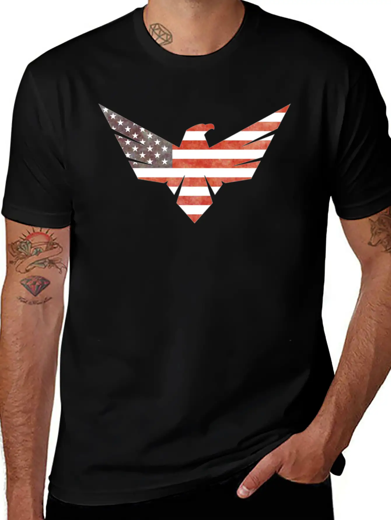 American Flag Eagle Casual Graphic T-Shirt – Simple And Comfortable Daily Wear