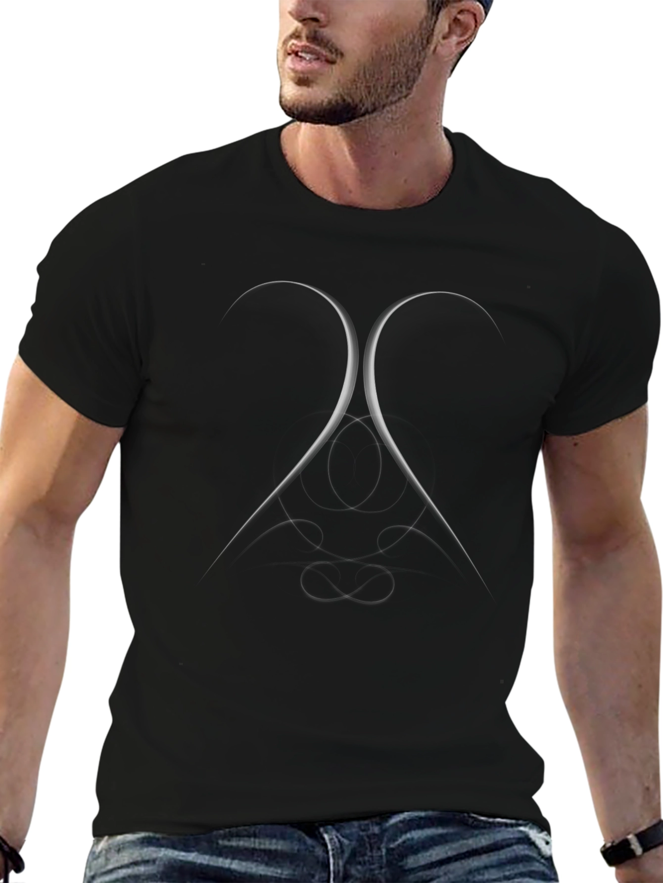 Abstract Graphic Tee - Modern Black T-Shirt