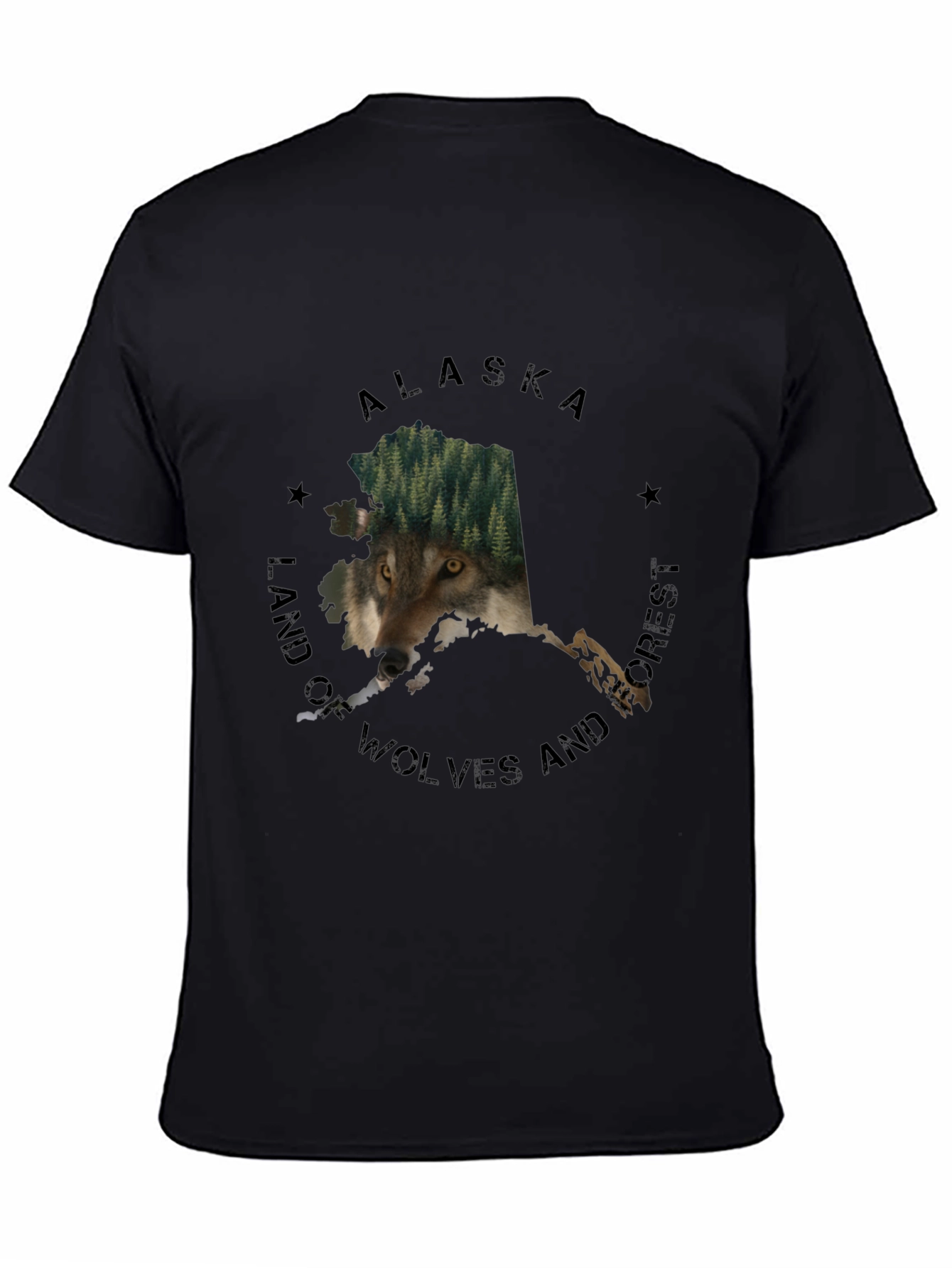 Alaska Wolves and Forest Graphic Tee