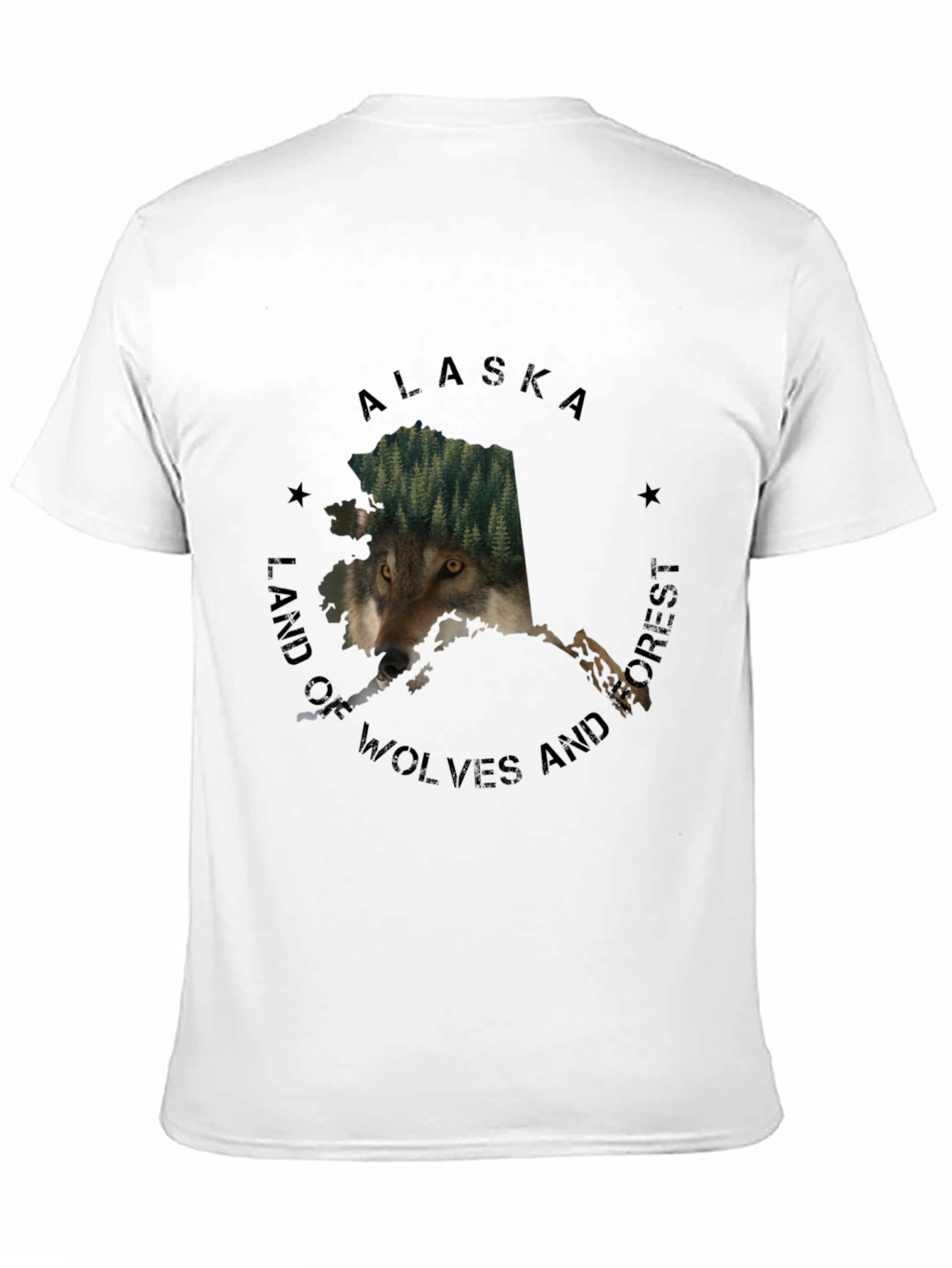 Alaska Wolves and Forest Graphic Tee