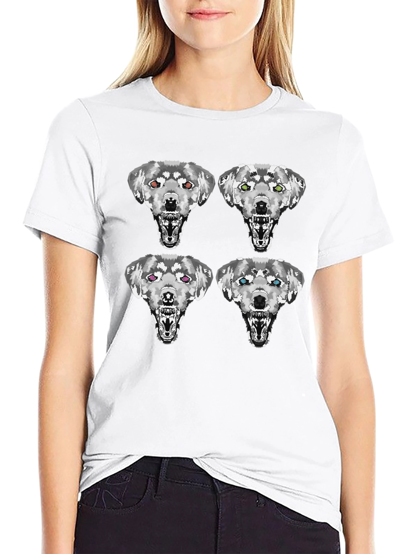 Wolf Pack Graphic T-Shirt - Stylish Black Tee