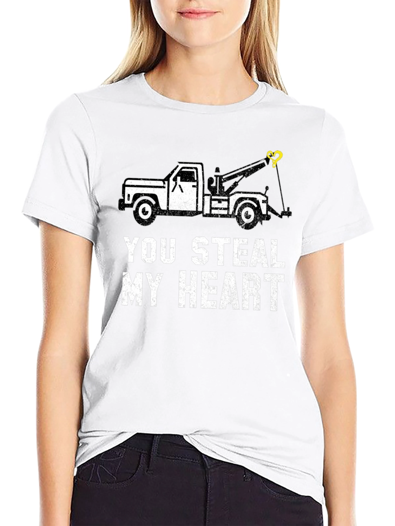 You Steal My Heart Tow Truck Graphic Tee
