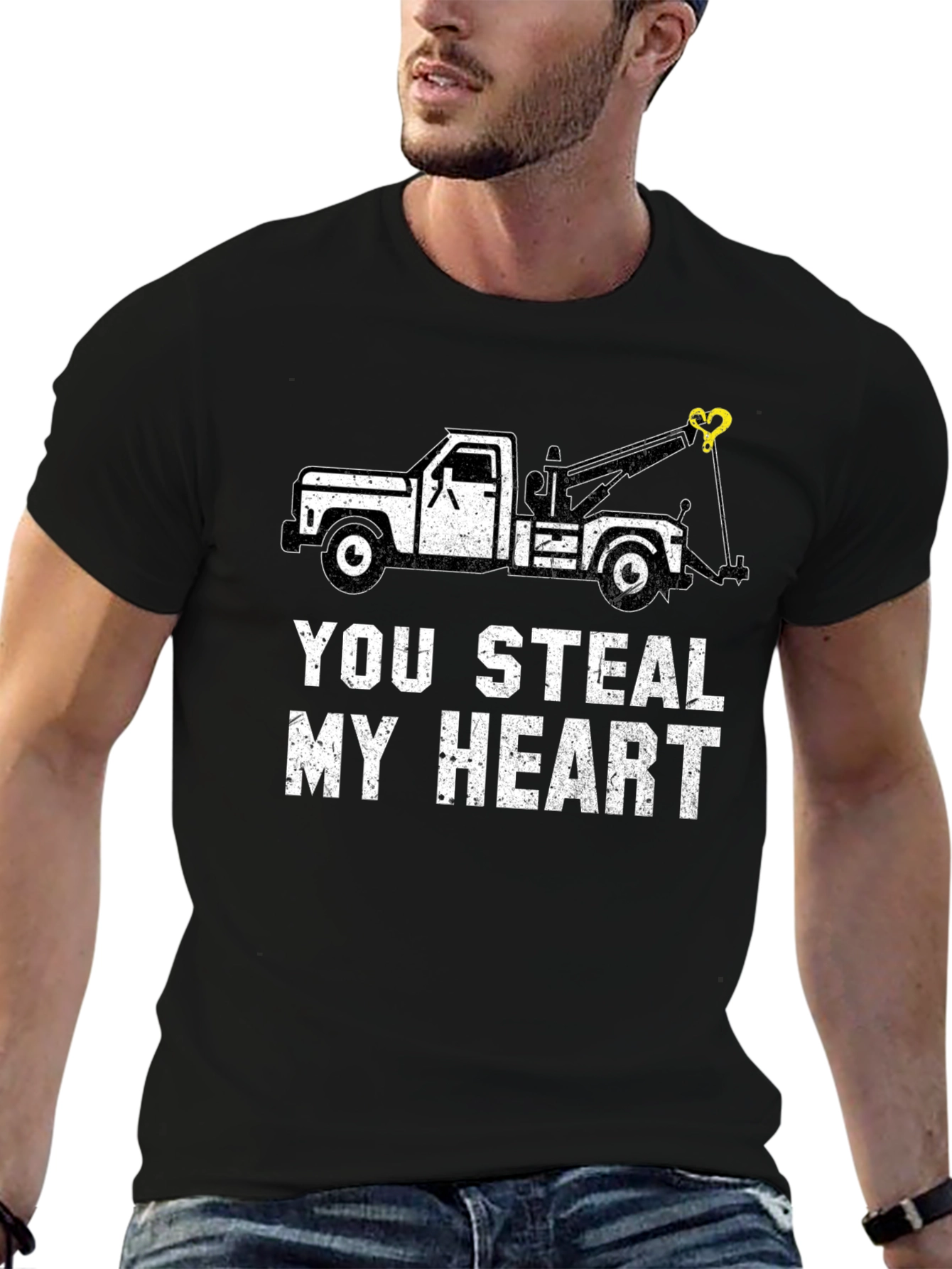 You Steal My Heart Tow Truck Graphic Tee