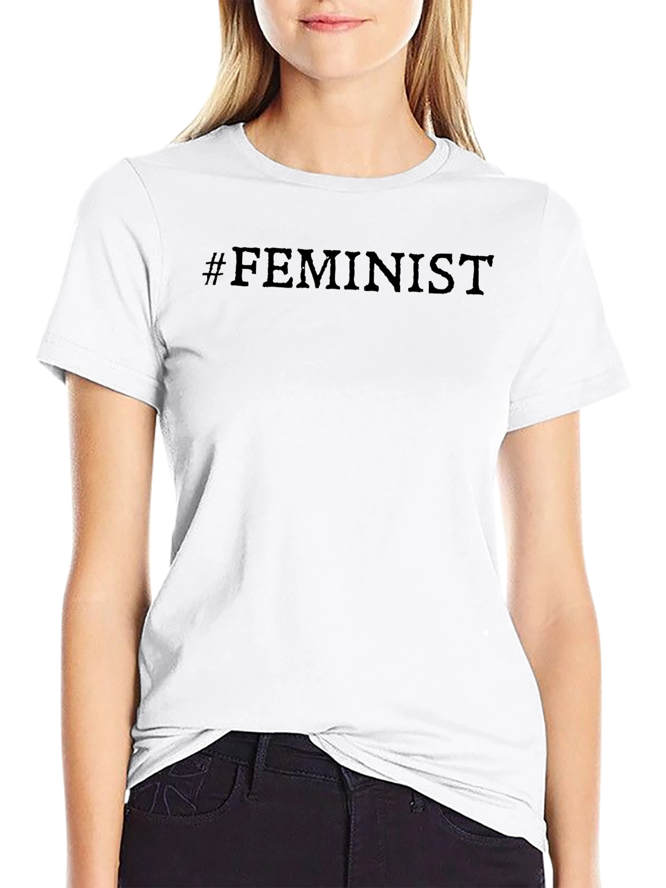 #Feminist Black Unisex T-Shirt - Modern Style