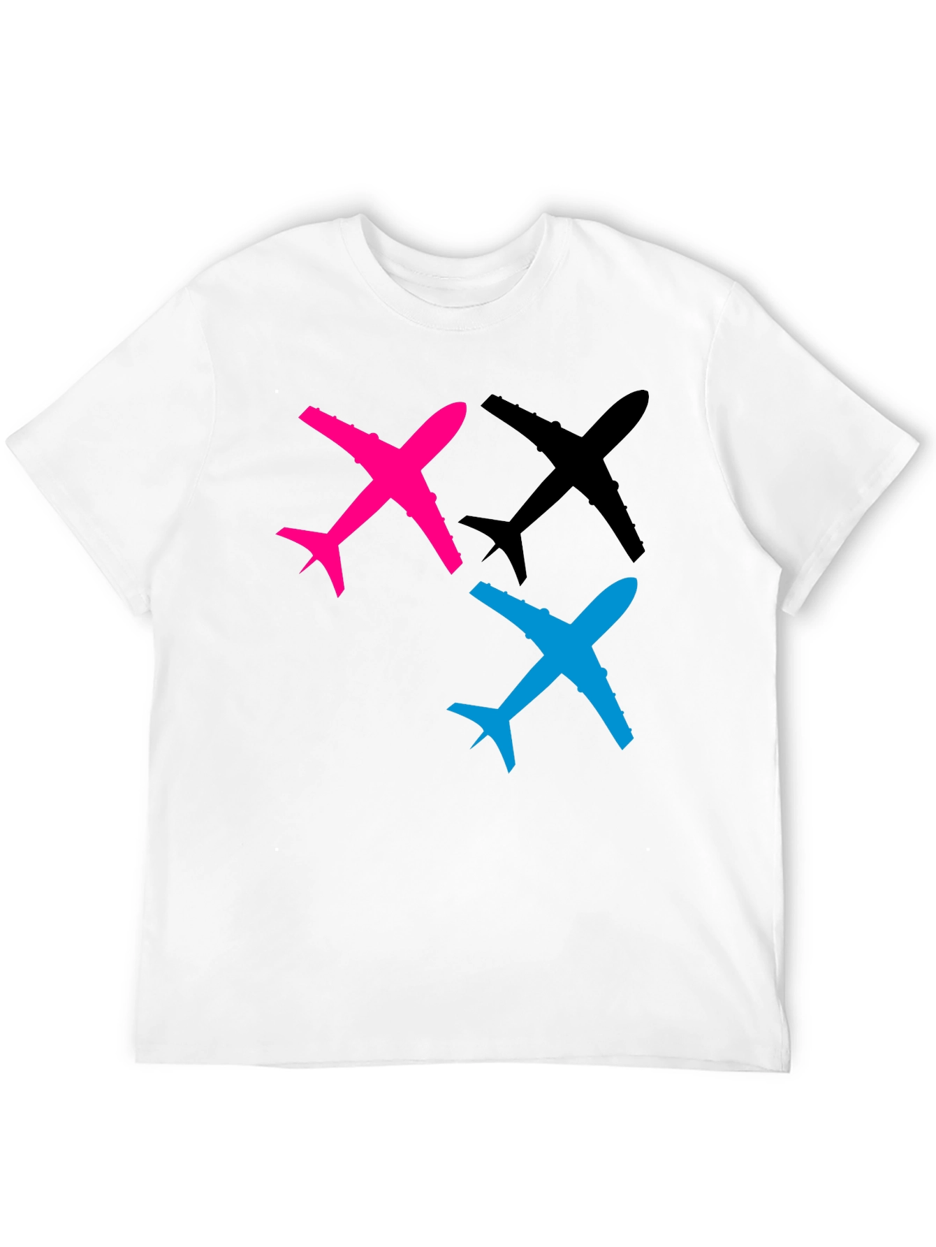 Airplane Graphic Tee - Black Cotton T-Shirt