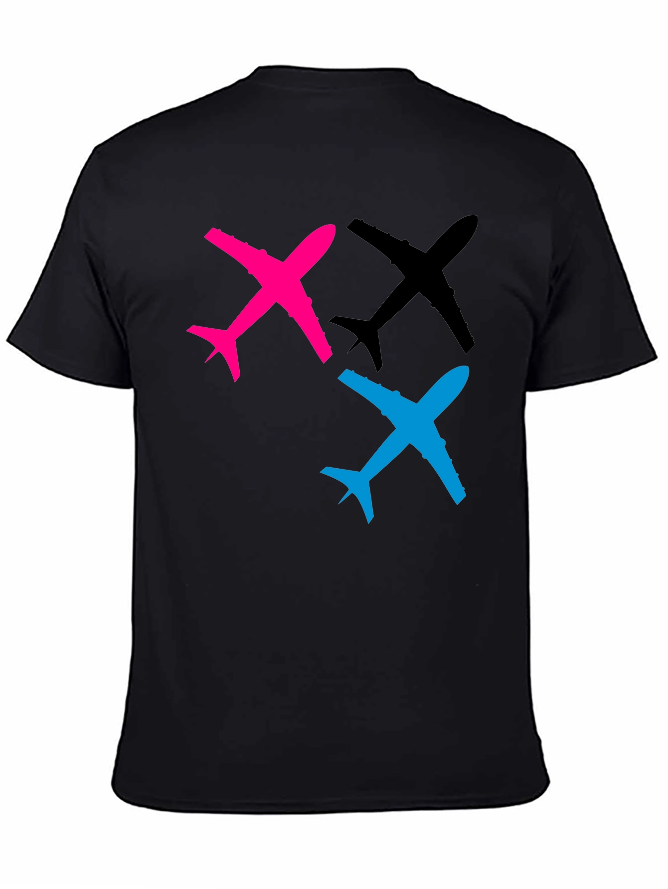 Airplane Graphic Tee - Black Cotton T-Shirt