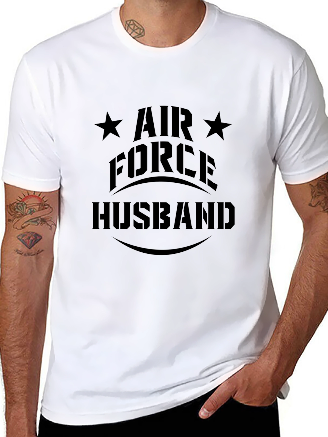 Air Force Husband Black Graphic Tee