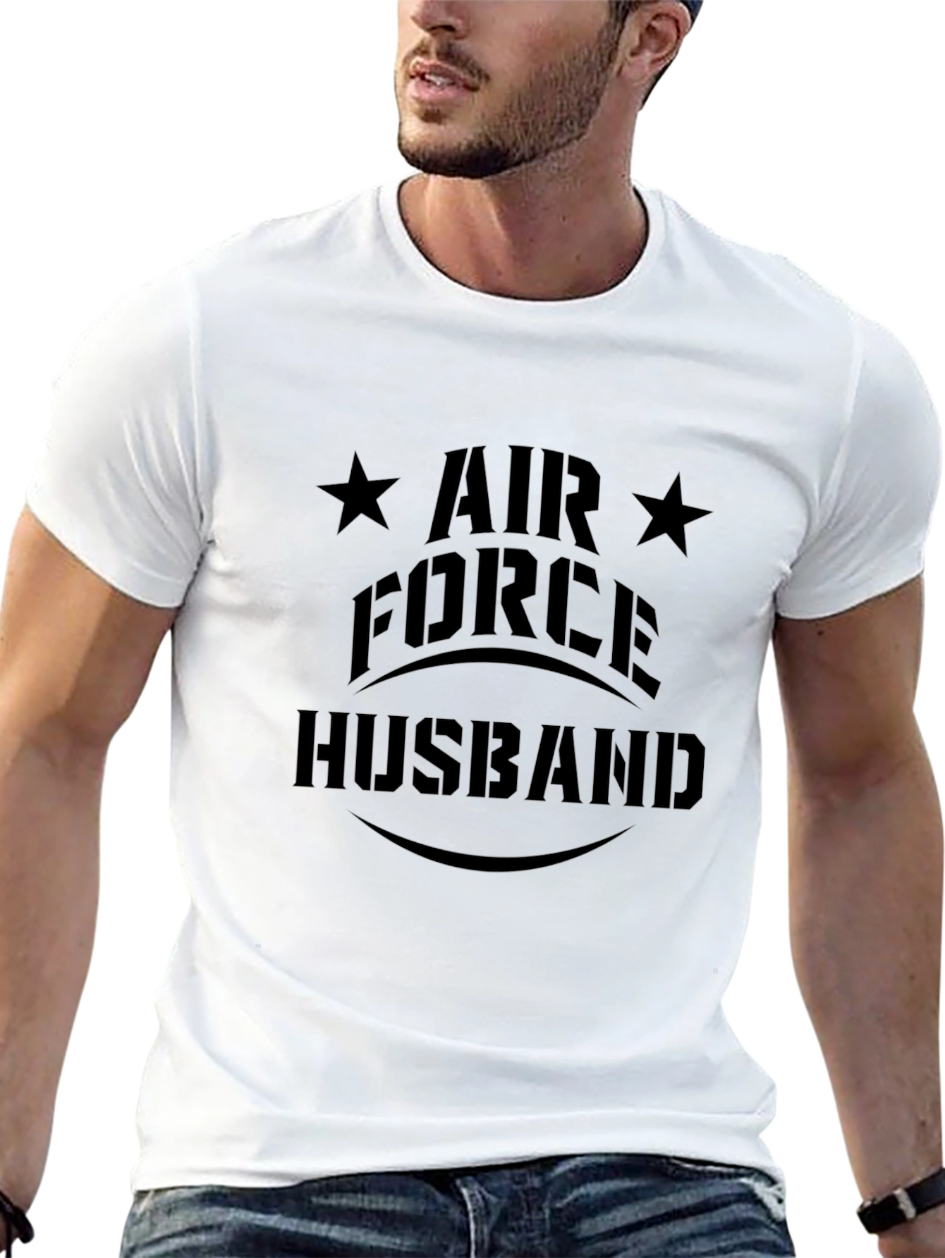 Air Force Husband Black Graphic Tee