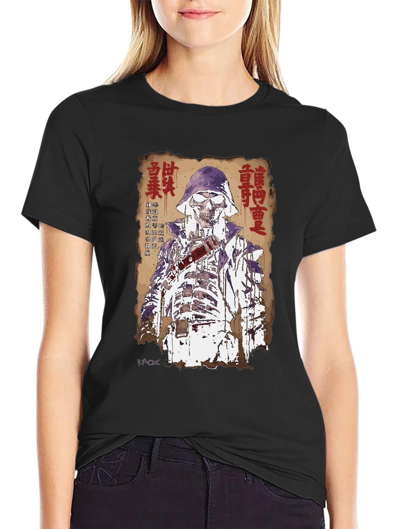 Samurai Skeleton Graphic Tee - Unique Design