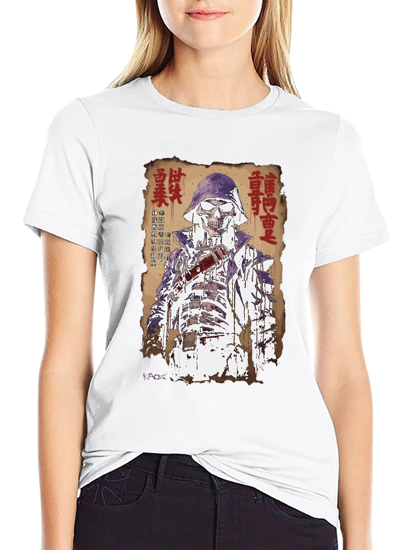 Samurai Skeleton Graphic Tee - Unique Design