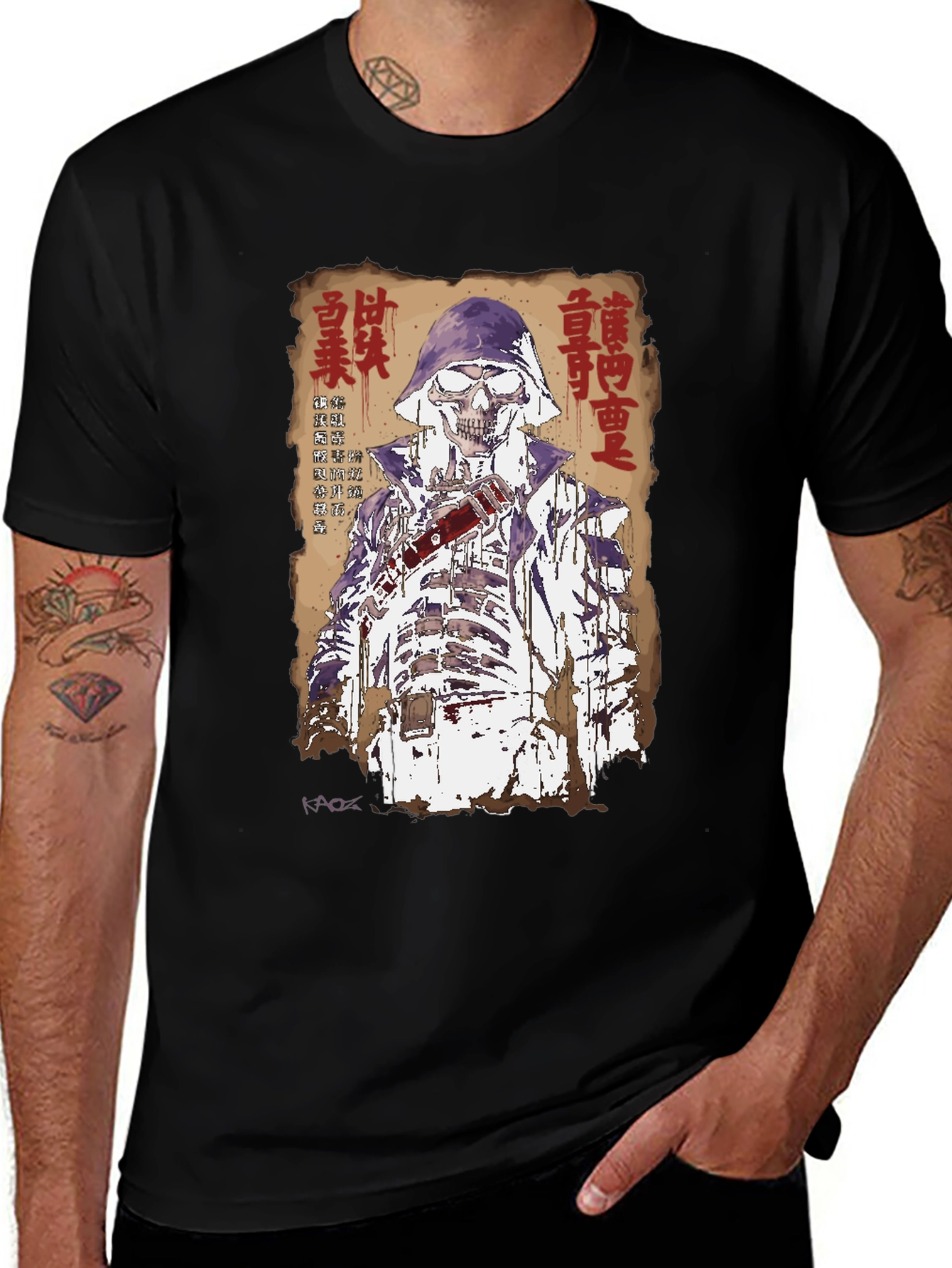 Samurai Skeleton Graphic Tee - Unique Design