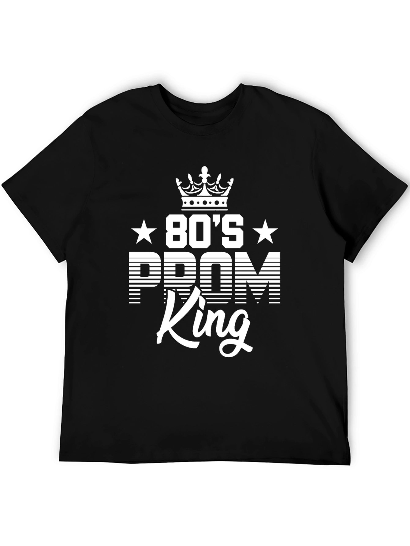 80s Prom King Black Graphic T-Shirt