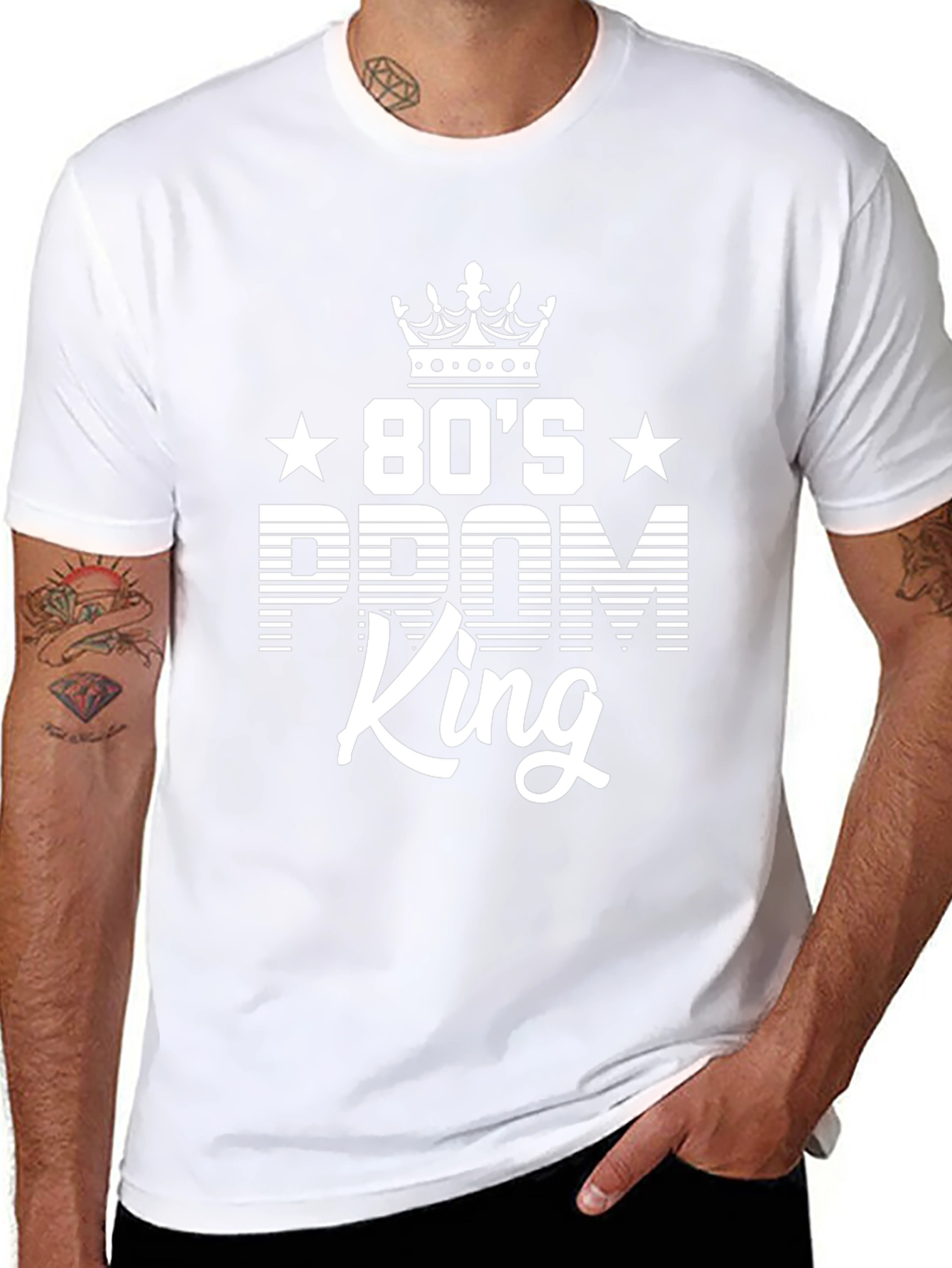80s Prom King Black Graphic T-Shirt