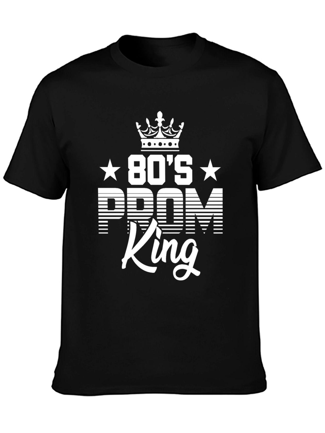 80s Prom King Black Graphic T-Shirt