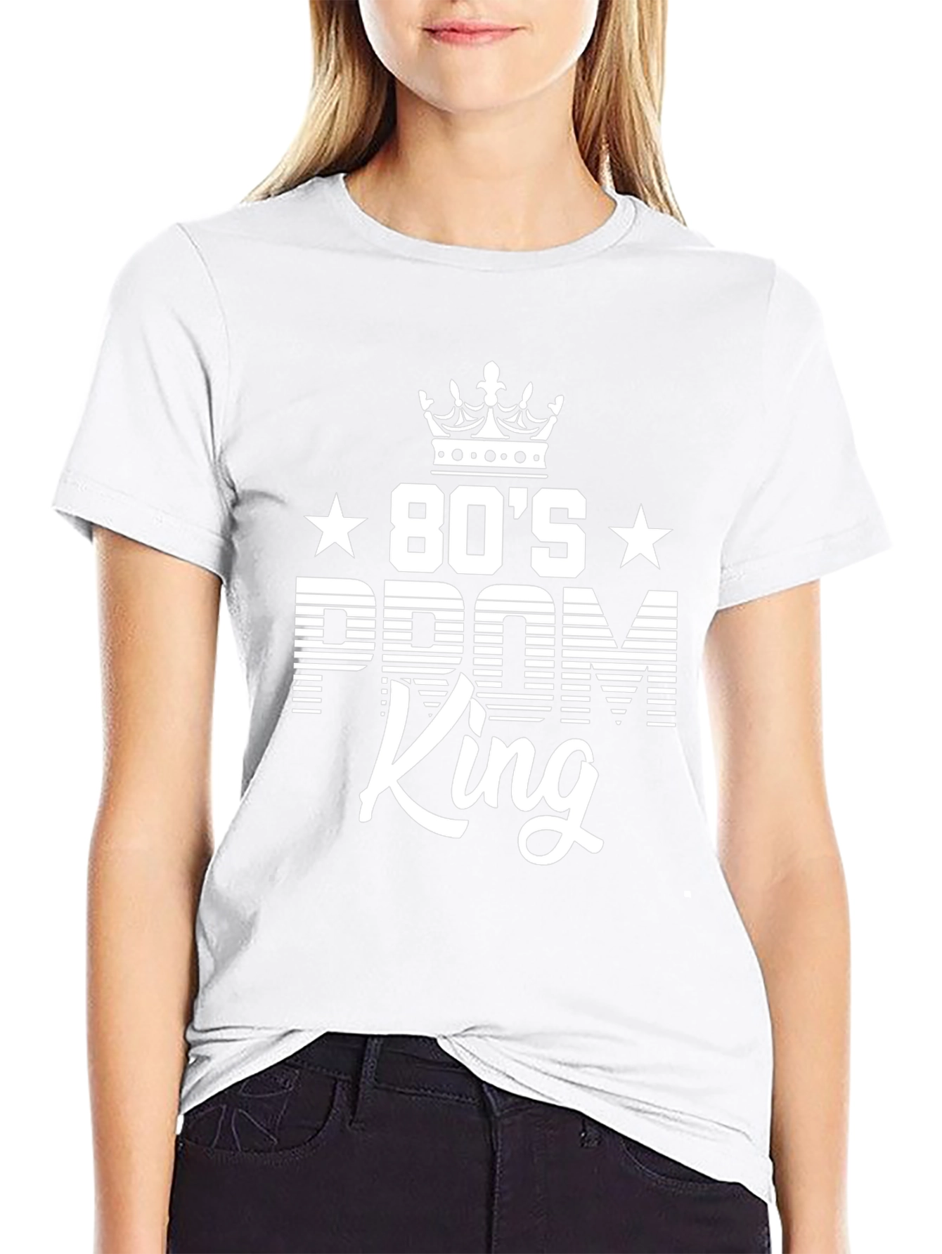 80s Prom King Black Graphic T-Shirt