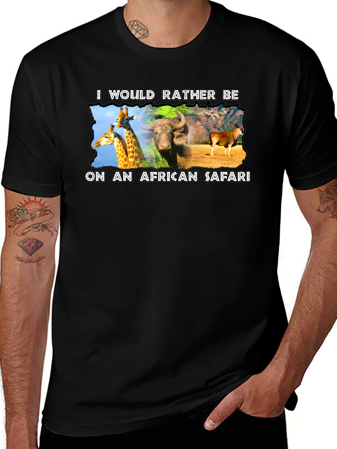 African Safari Graphic T-Shirt - Novelty Design