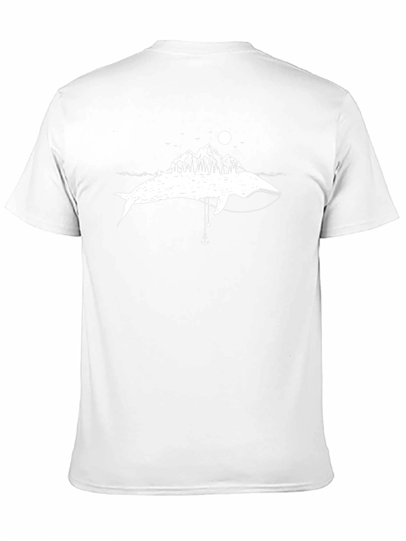 Whimsical Whale Mountain Scene Graphic Tee