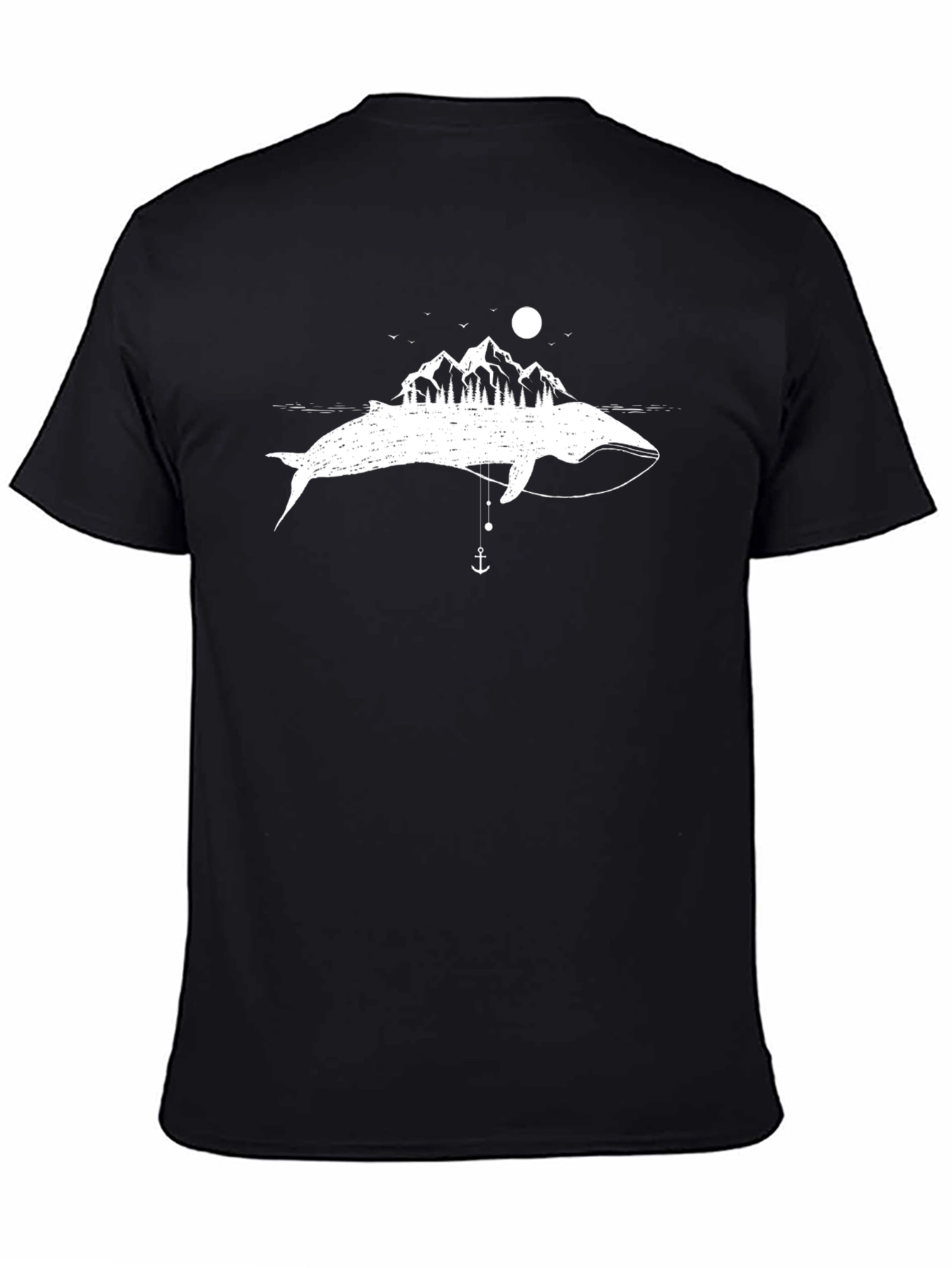 Whimsical Whale Mountain Scene Graphic Tee