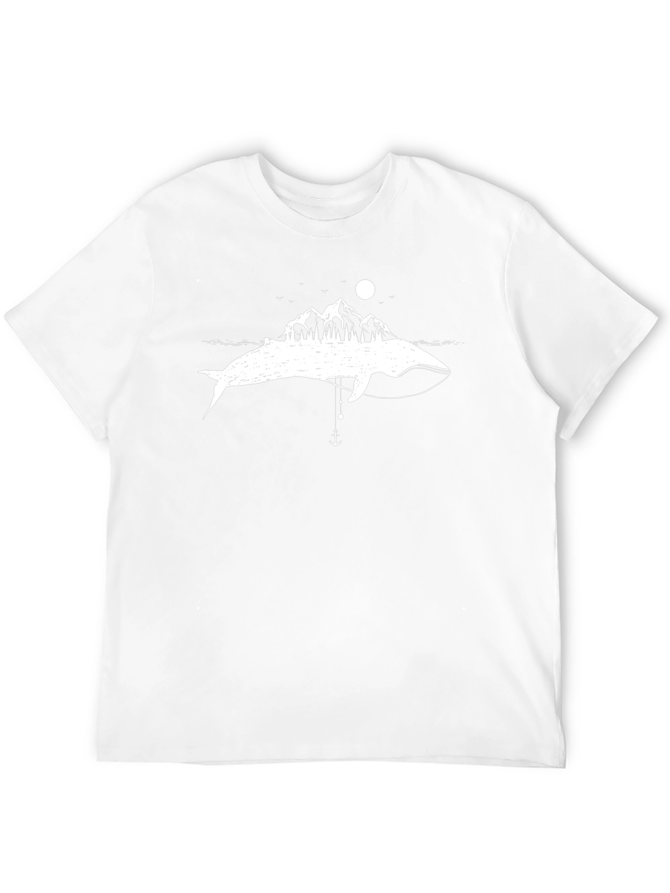 Whimsical Whale Mountain Scene Graphic Tee