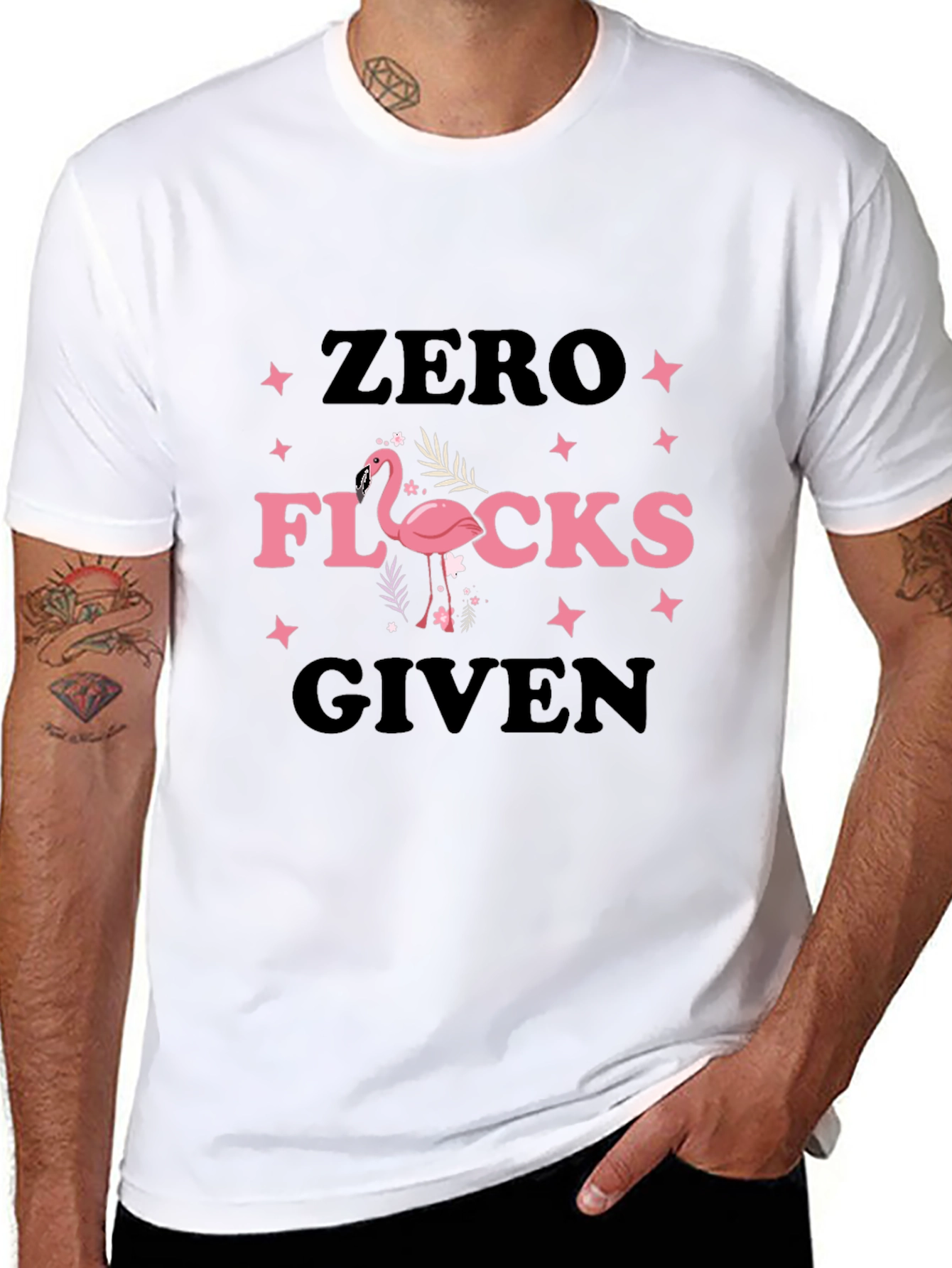 Zero Flocks Given Flamingo Graphic Tee