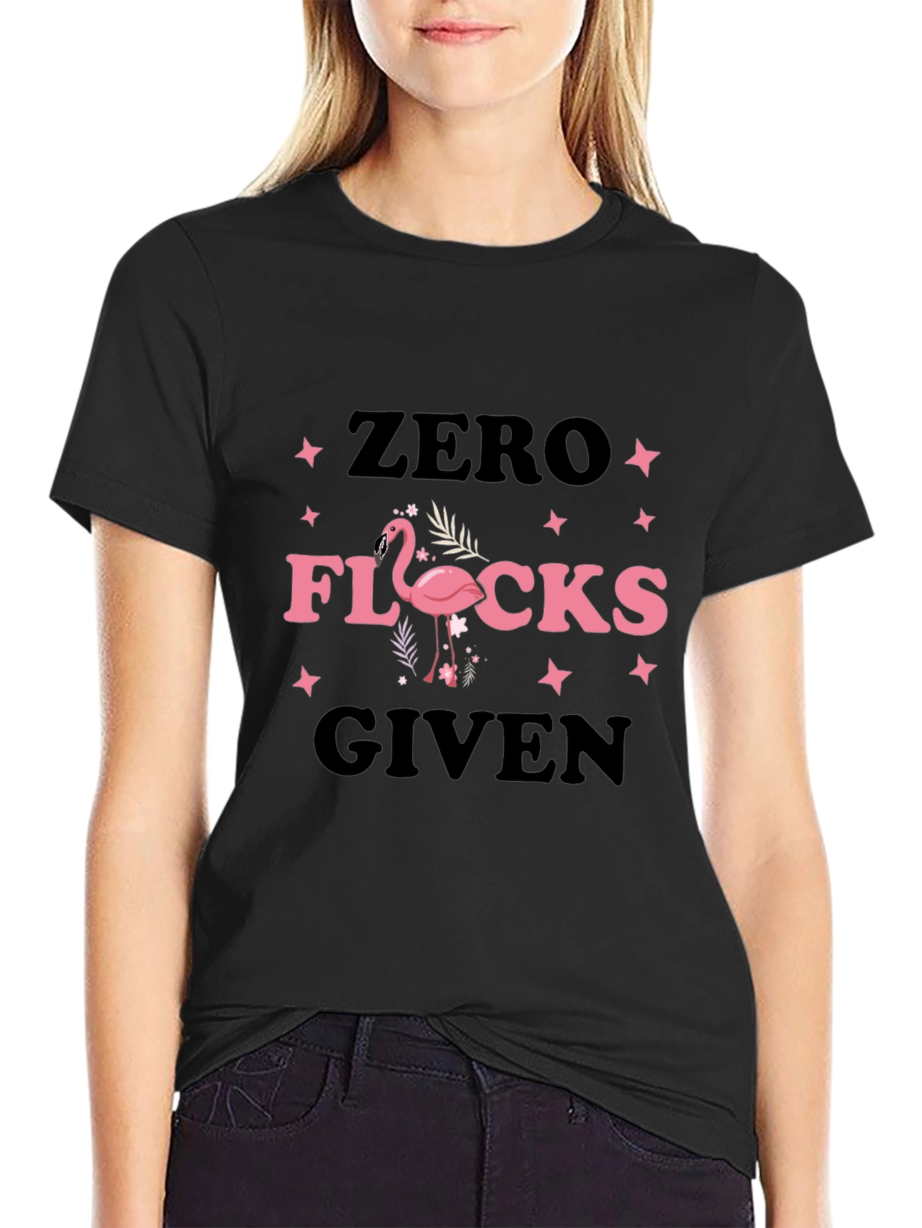 Zero Flocks Given Flamingo Graphic Tee