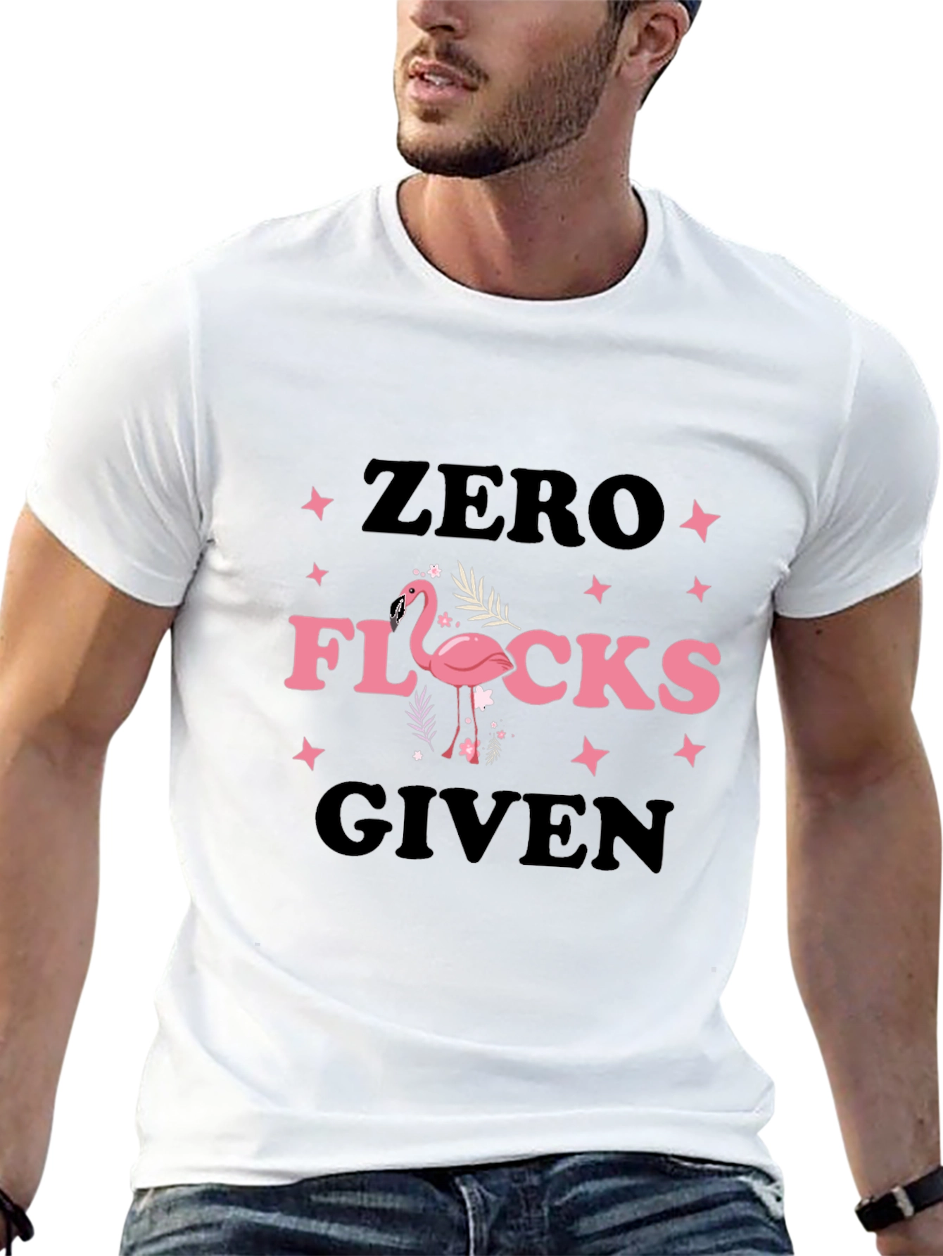 Zero Flocks Given Flamingo Graphic Tee