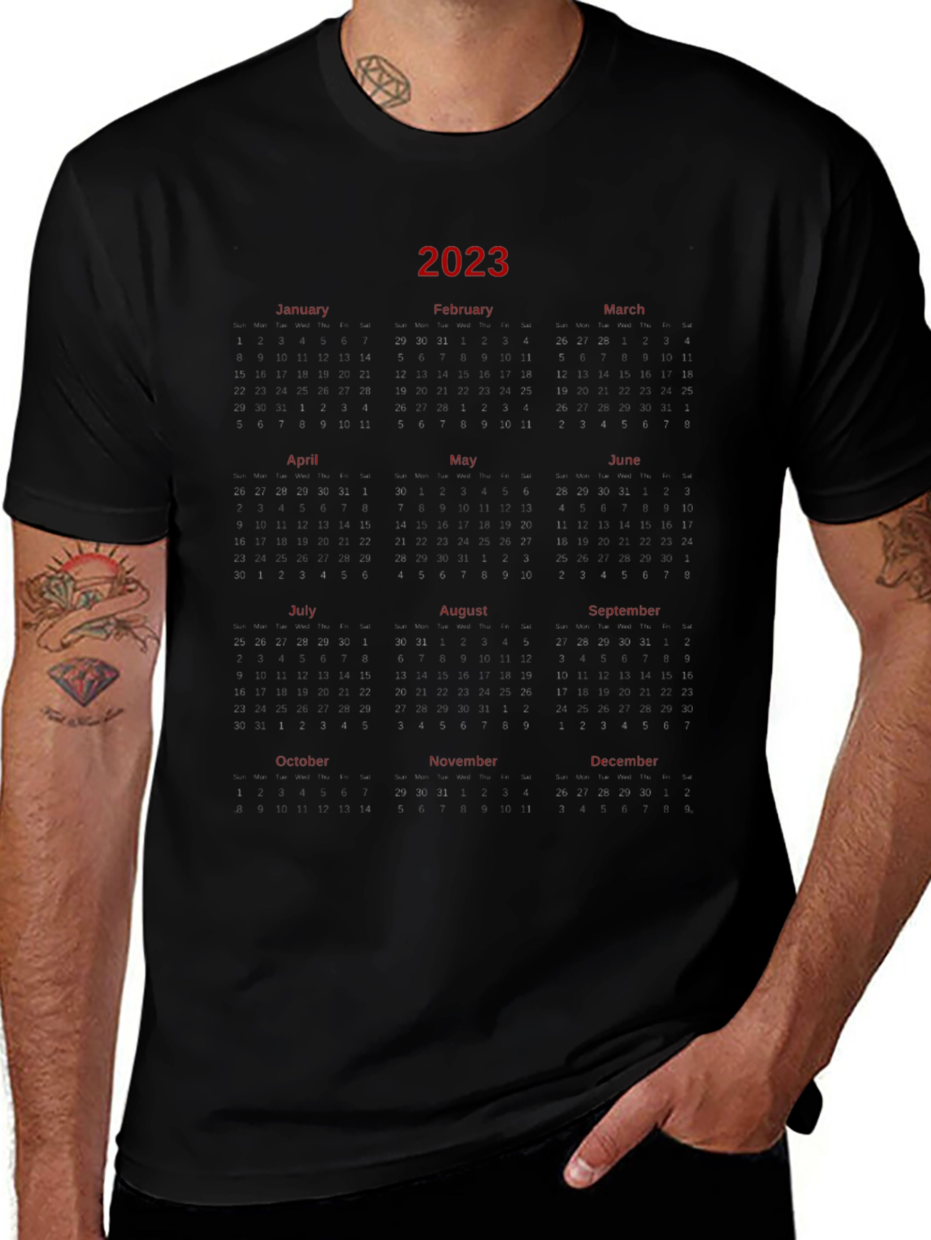 2023 Calendar T-Shirt - Unique Year Planner Tee