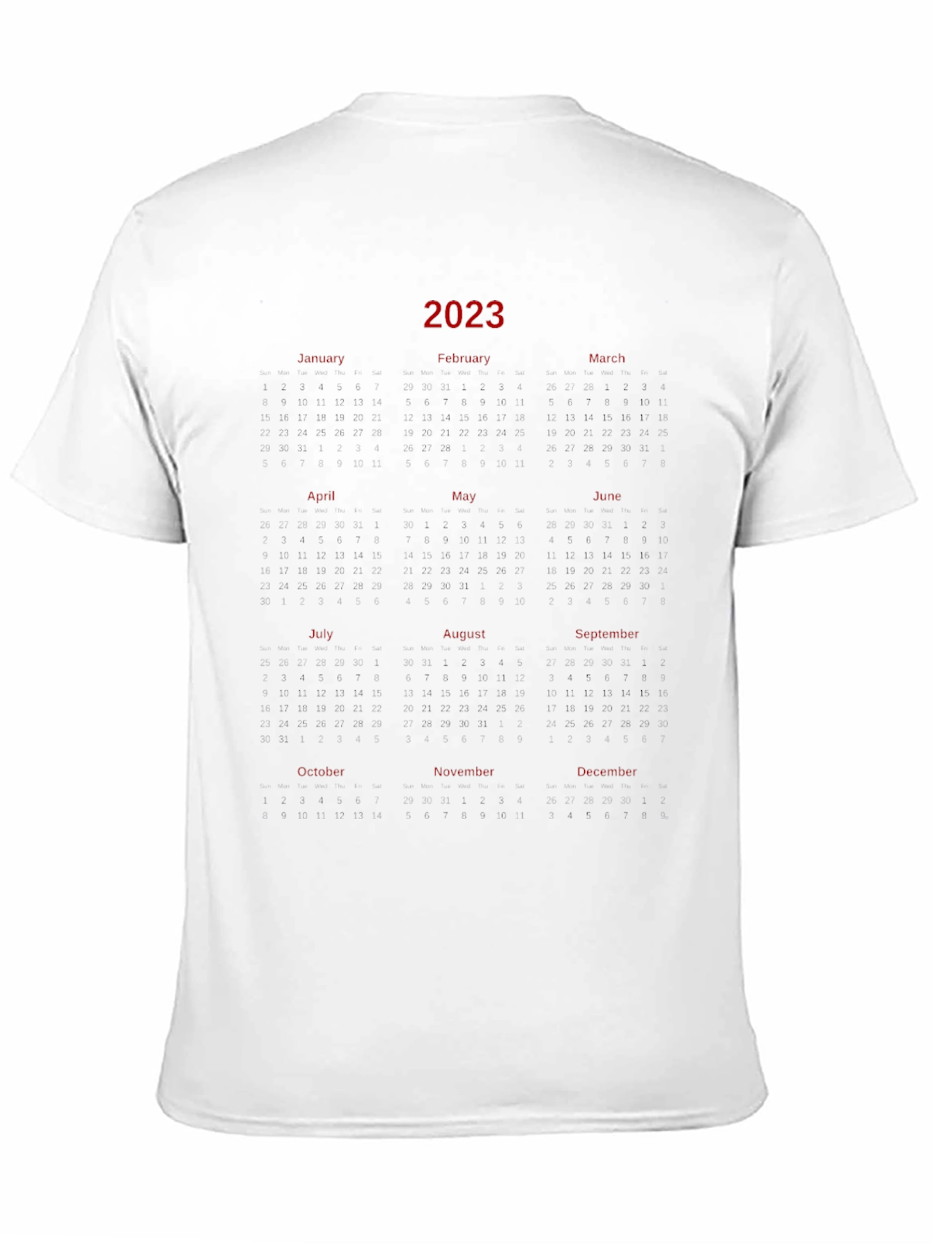 2023 Calendar T-Shirt - Unique Year Planner Tee