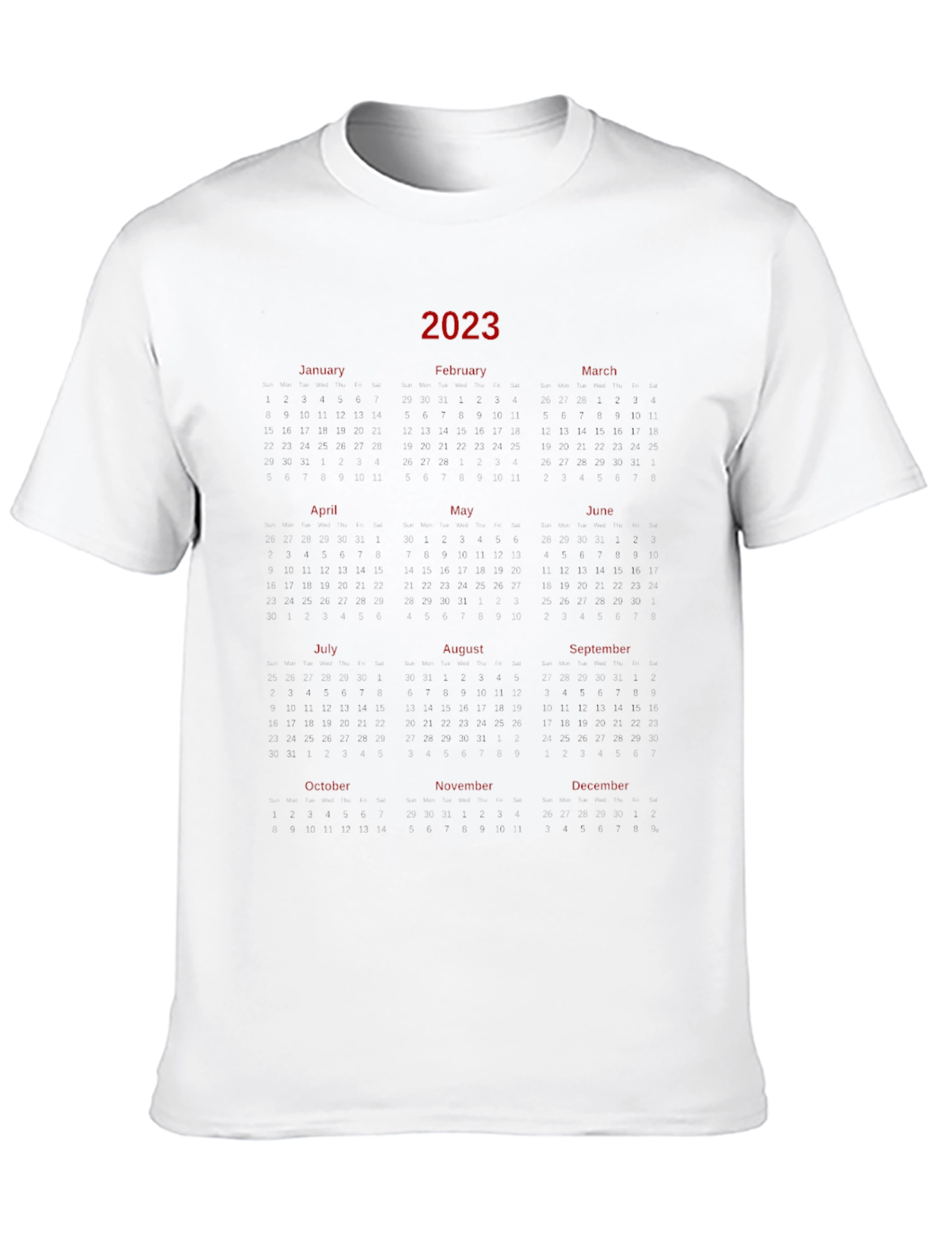 2023 Calendar T-Shirt - Unique Year Planner Tee