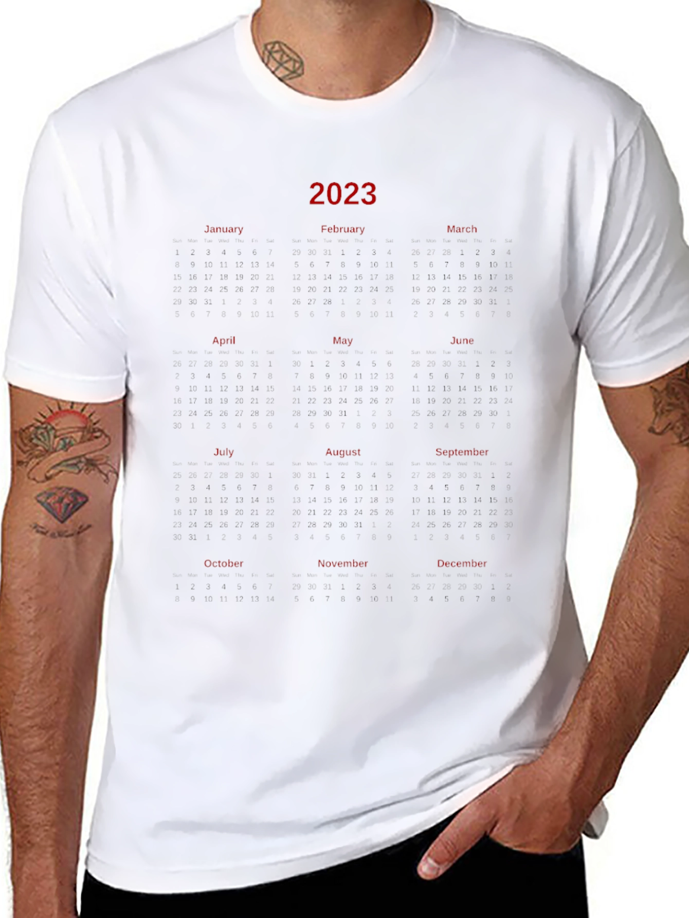 2023 Calendar T-Shirt - Unique Year Planner Tee