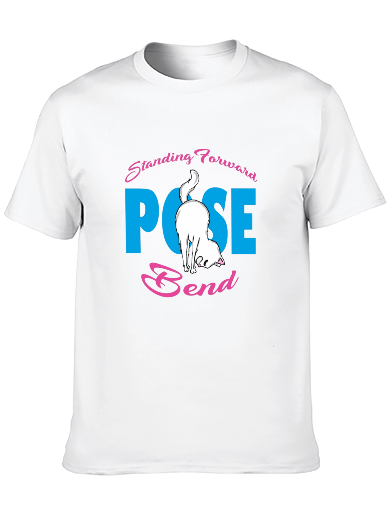 Yoga Cat Black T-Shirt: Forward Bend Pose