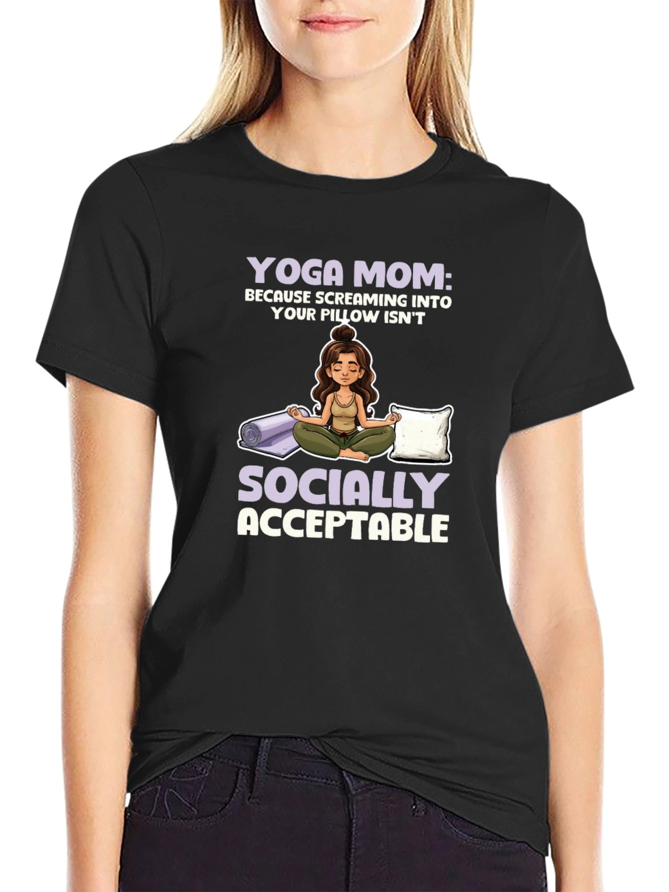 Yoga Mom Graphic T-Shirt - Socially Acceptable