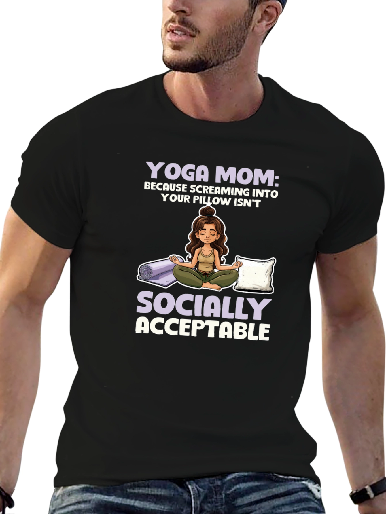 Yoga Mom Graphic T-Shirt - Socially Acceptable