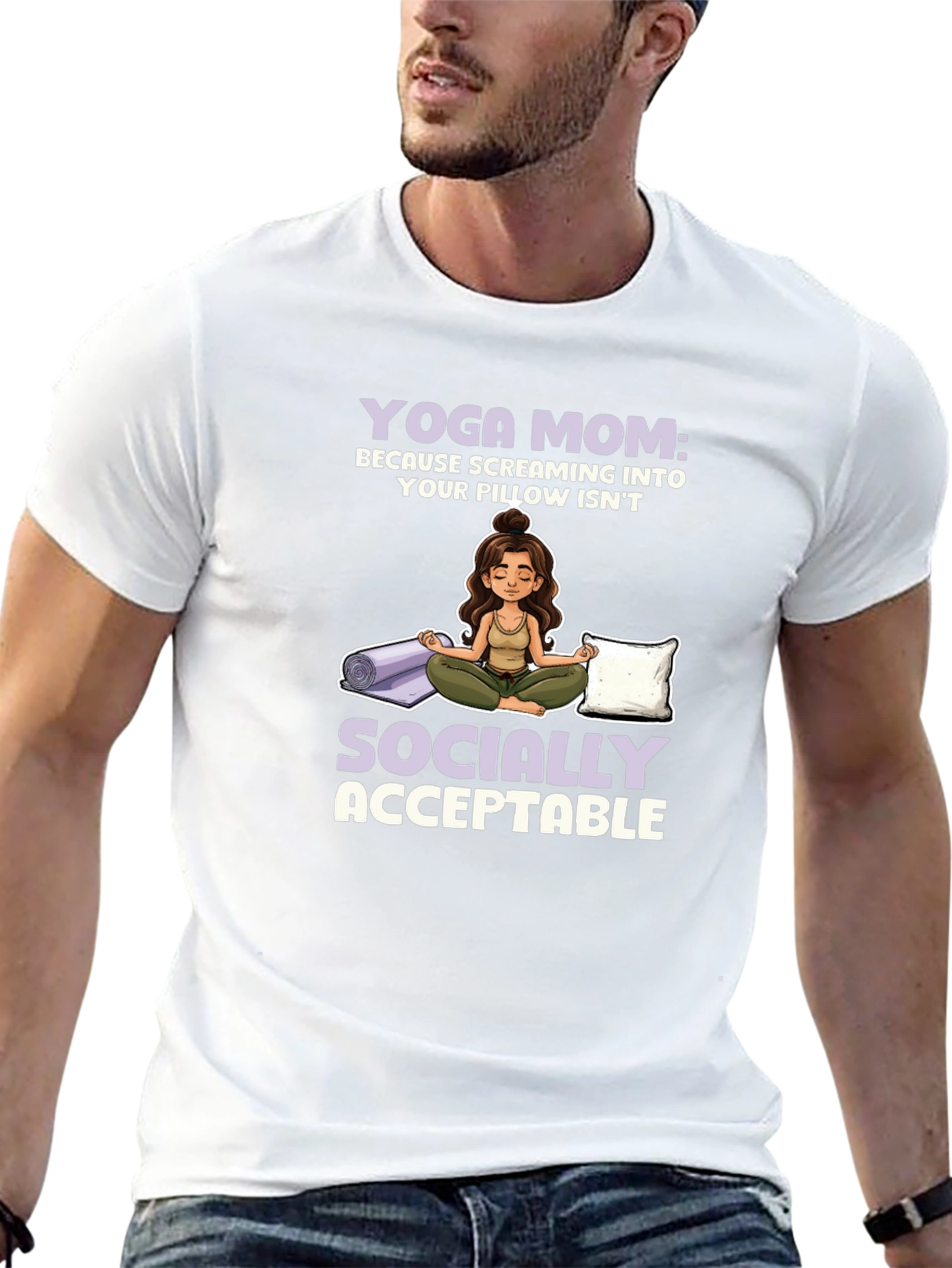 Yoga Mom Graphic T-Shirt - Socially Acceptable