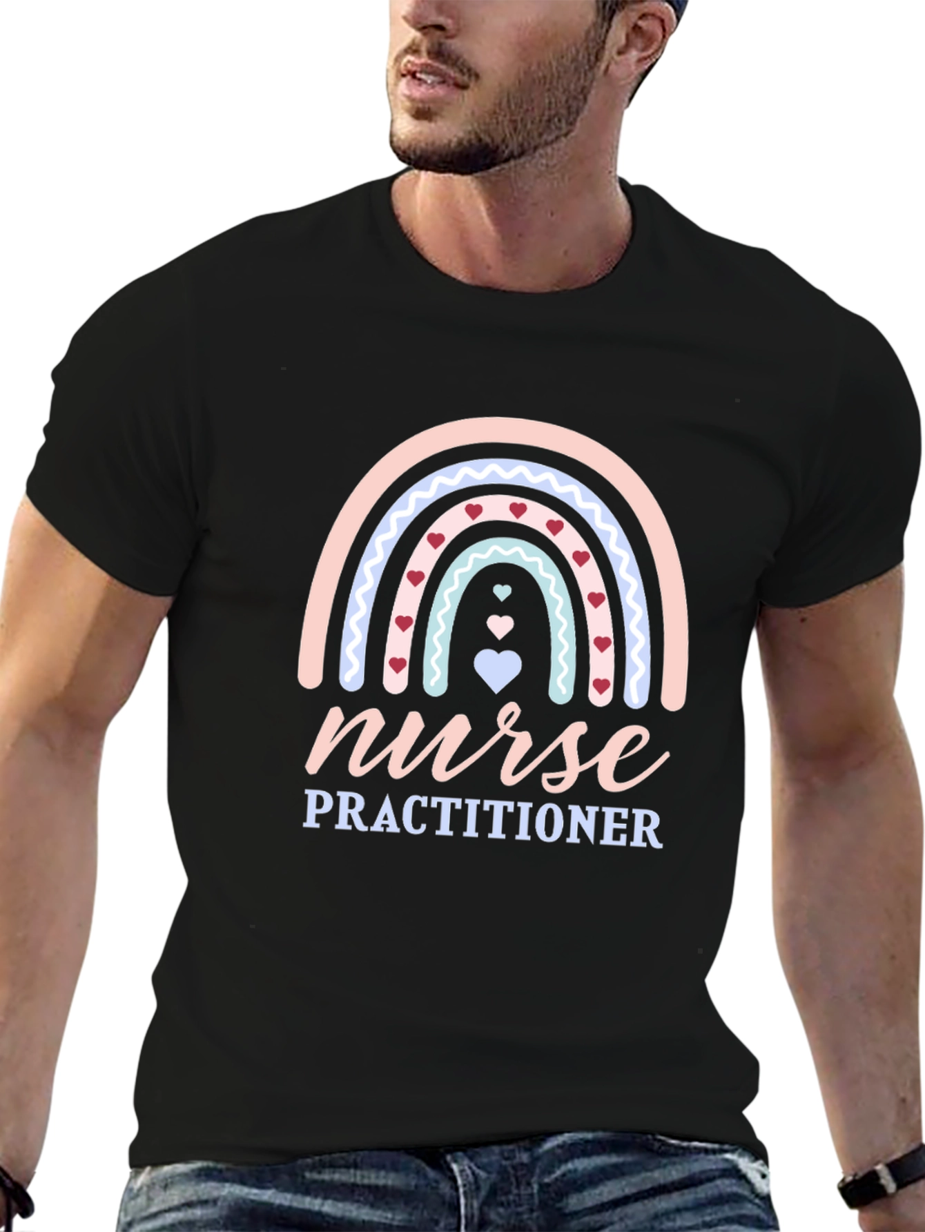 Nurse Practitioner Rainbow Heart T-Shirt