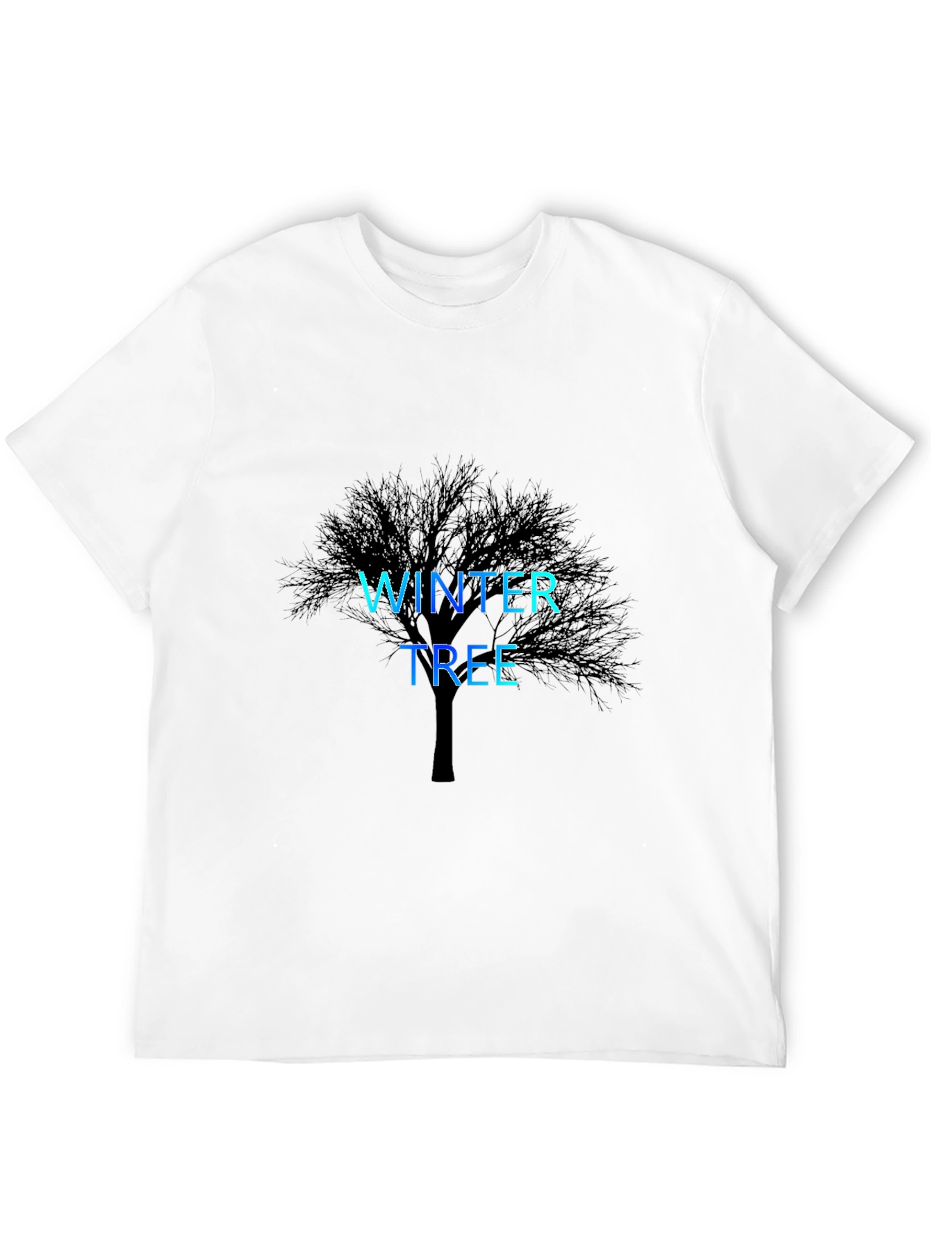 Winter Tree Graphic Print Black T-Shirt
