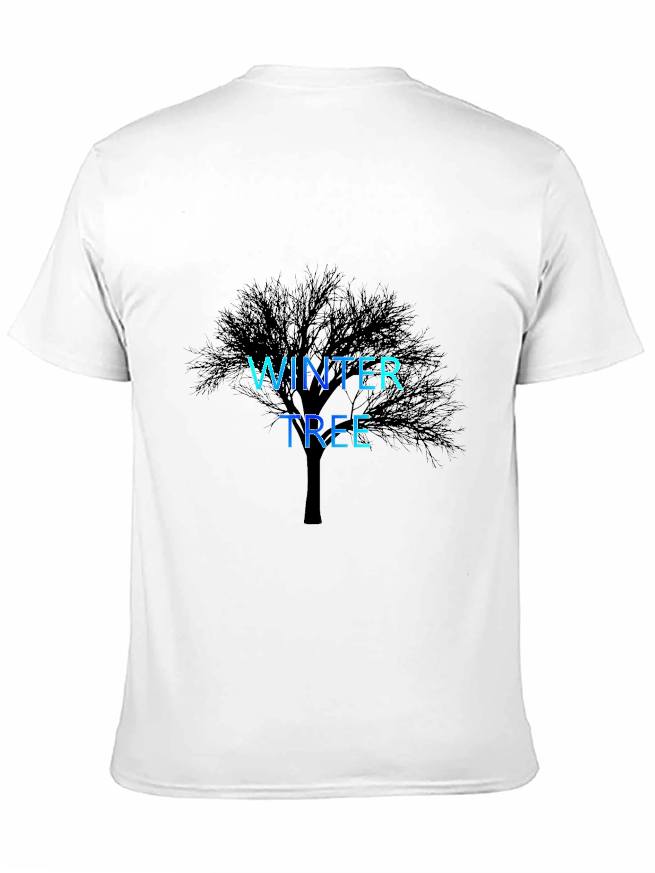 Winter Tree Graphic Print Black T-Shirt