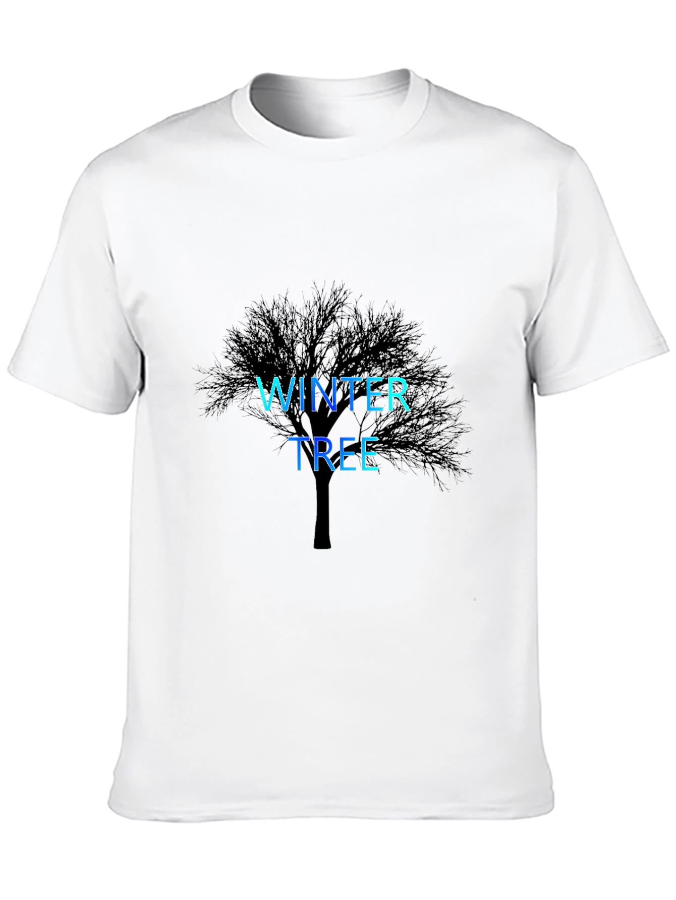 Winter Tree Graphic Print Black T-Shirt