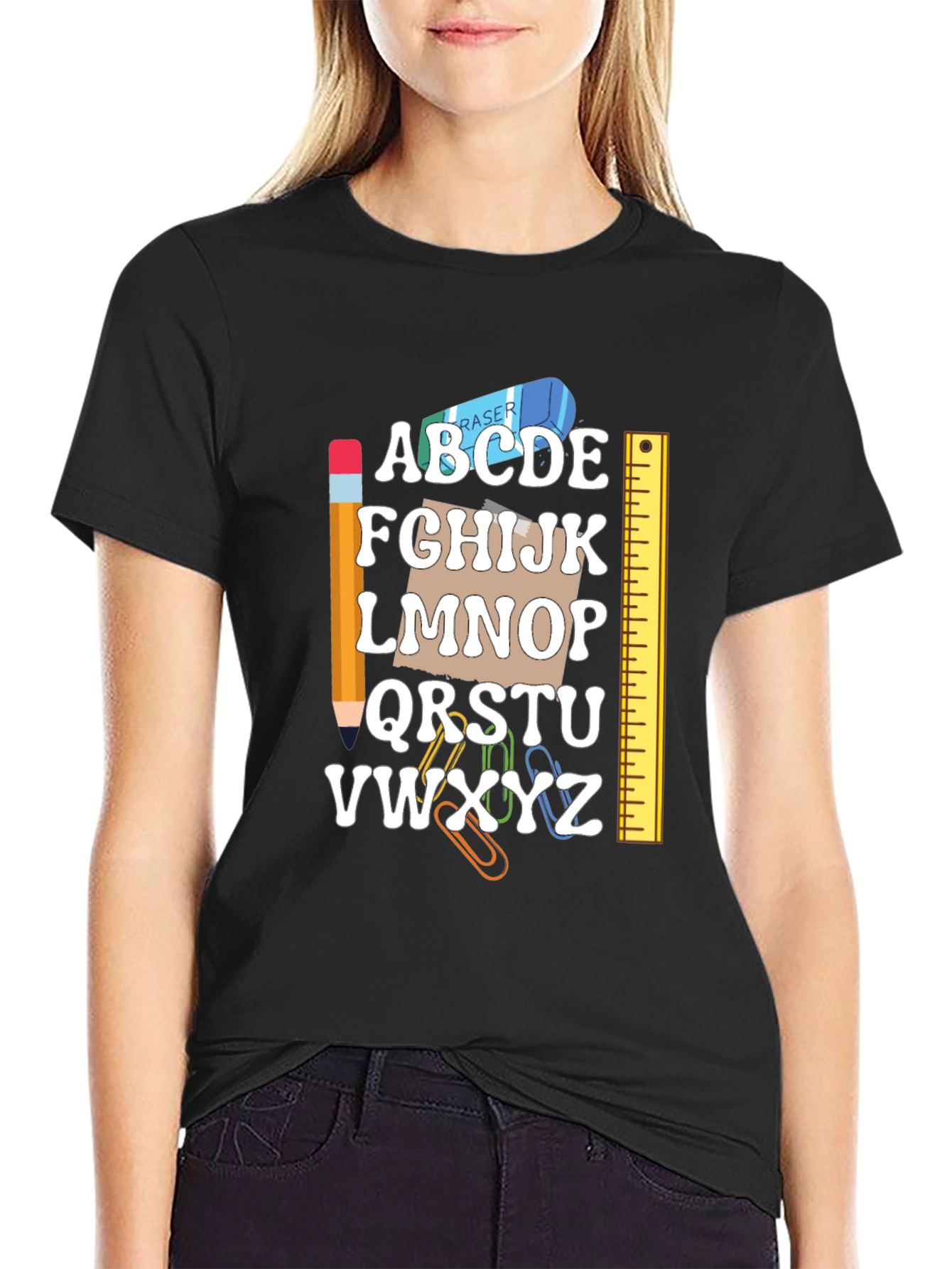 Alphabet Teacher Graphic T-Shirt
