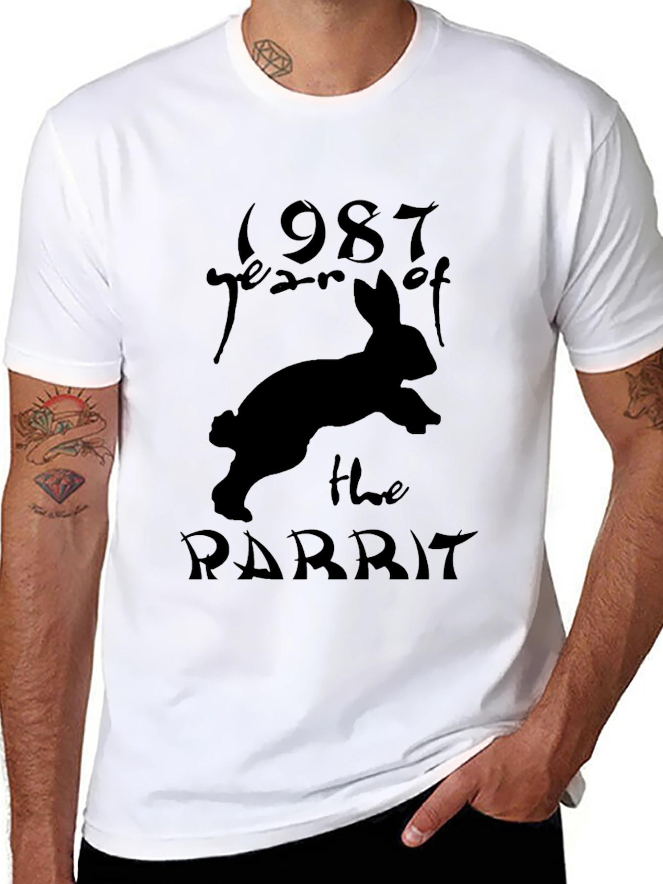 Year of the Rabbit 1987 Black T-Shirt