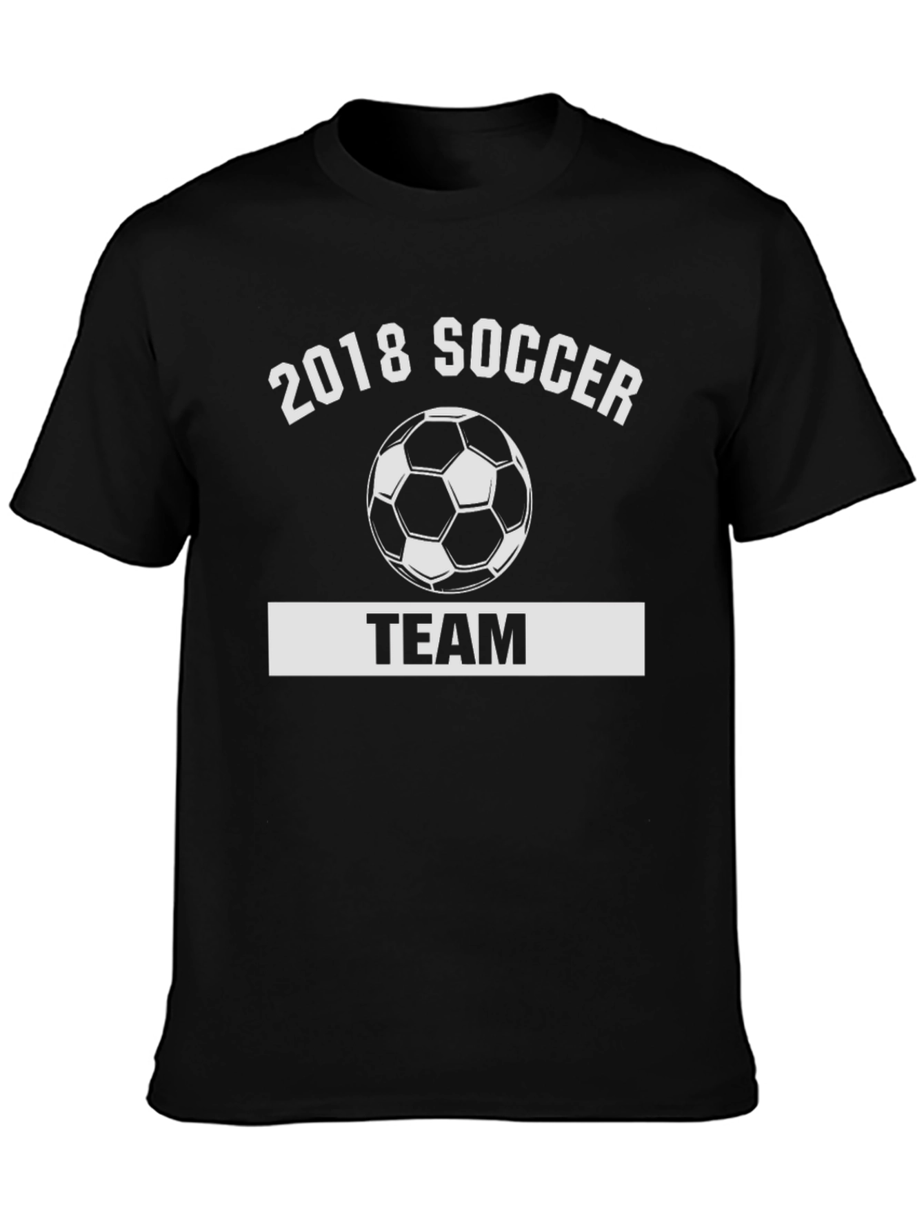 2018 Soccer Team Black Graphic T-Shirt