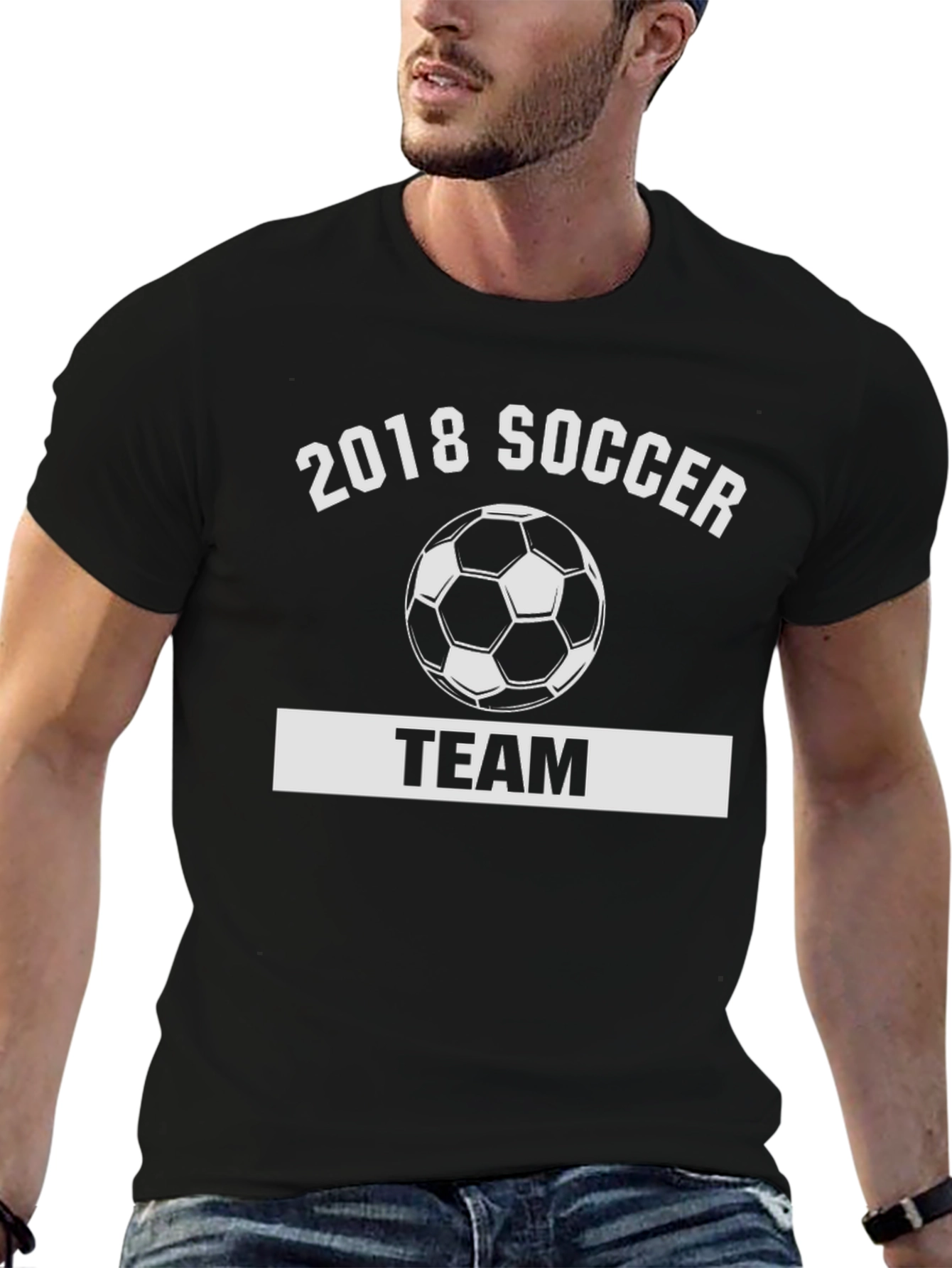 2018 Soccer Team Black Graphic T-Shirt