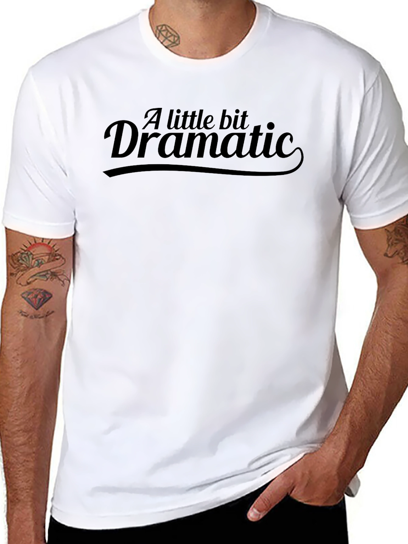 A Little Bit Dramatic Mens Black T-Shirt