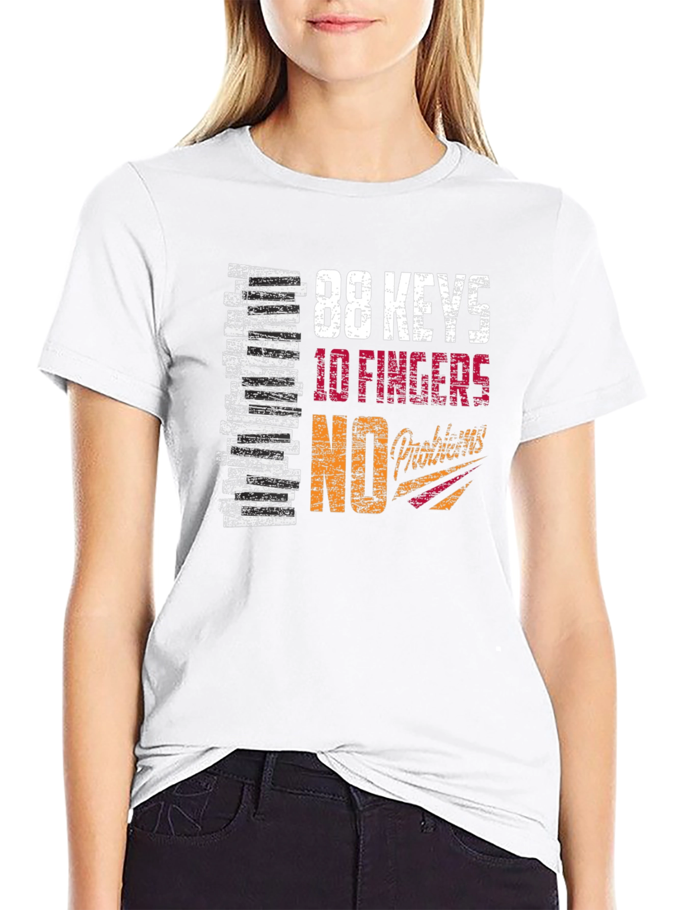 88 Keys 10 Fingers No Talent Graphic T-Shirt
