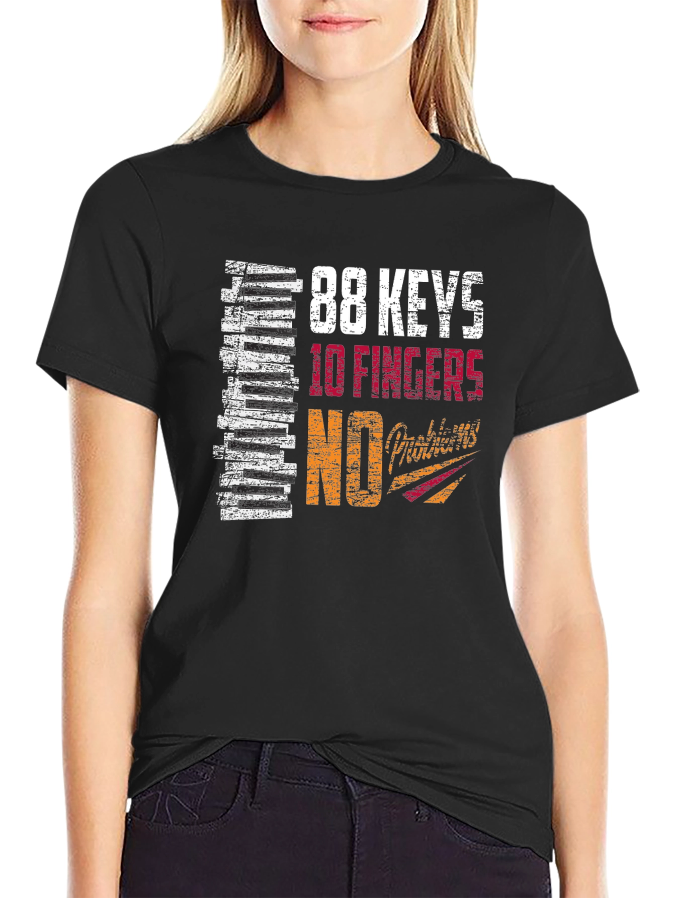 88 Keys 10 Fingers No Talent Graphic T-Shirt