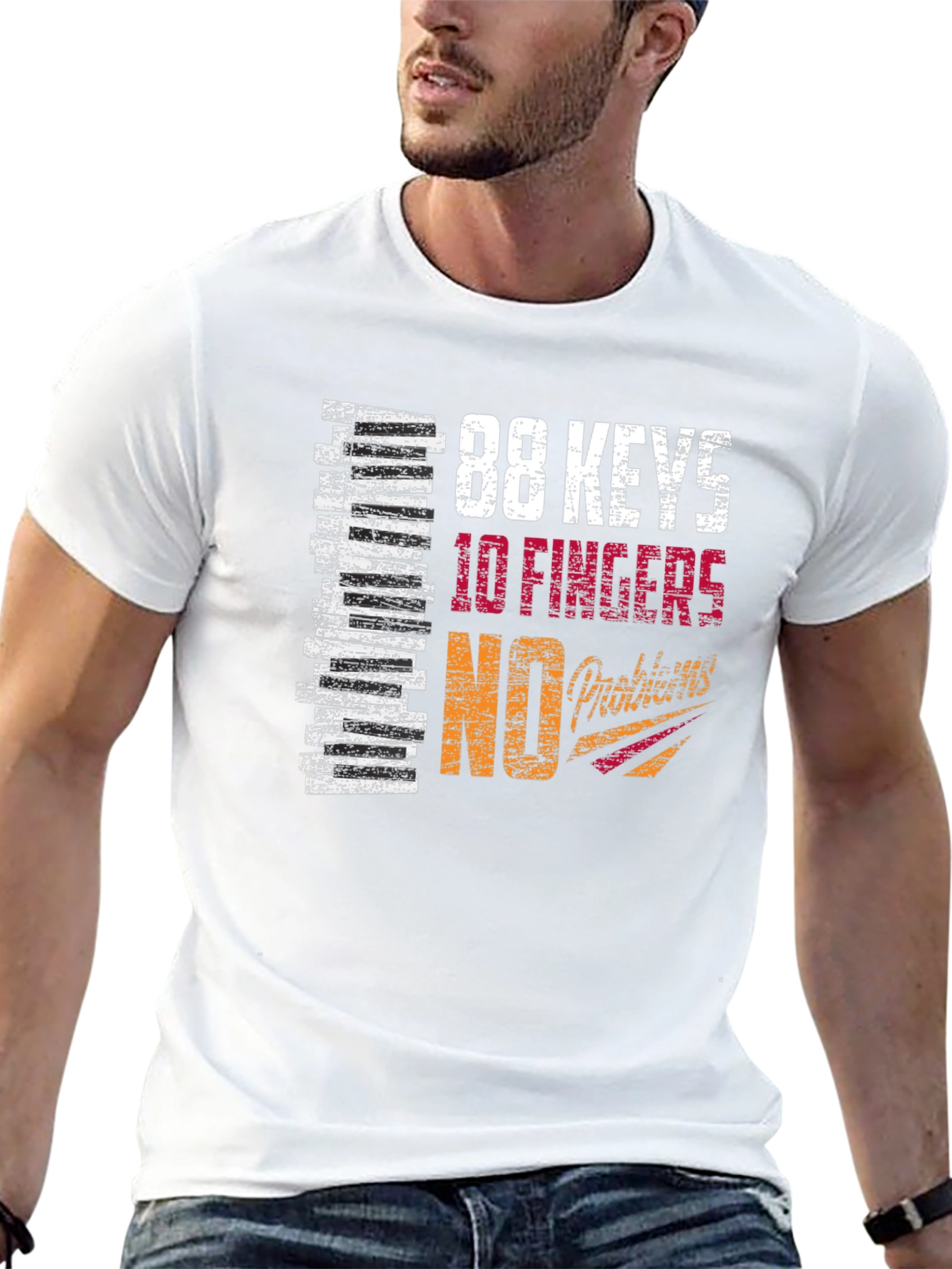 88 Keys 10 Fingers No Talent Graphic T-Shirt